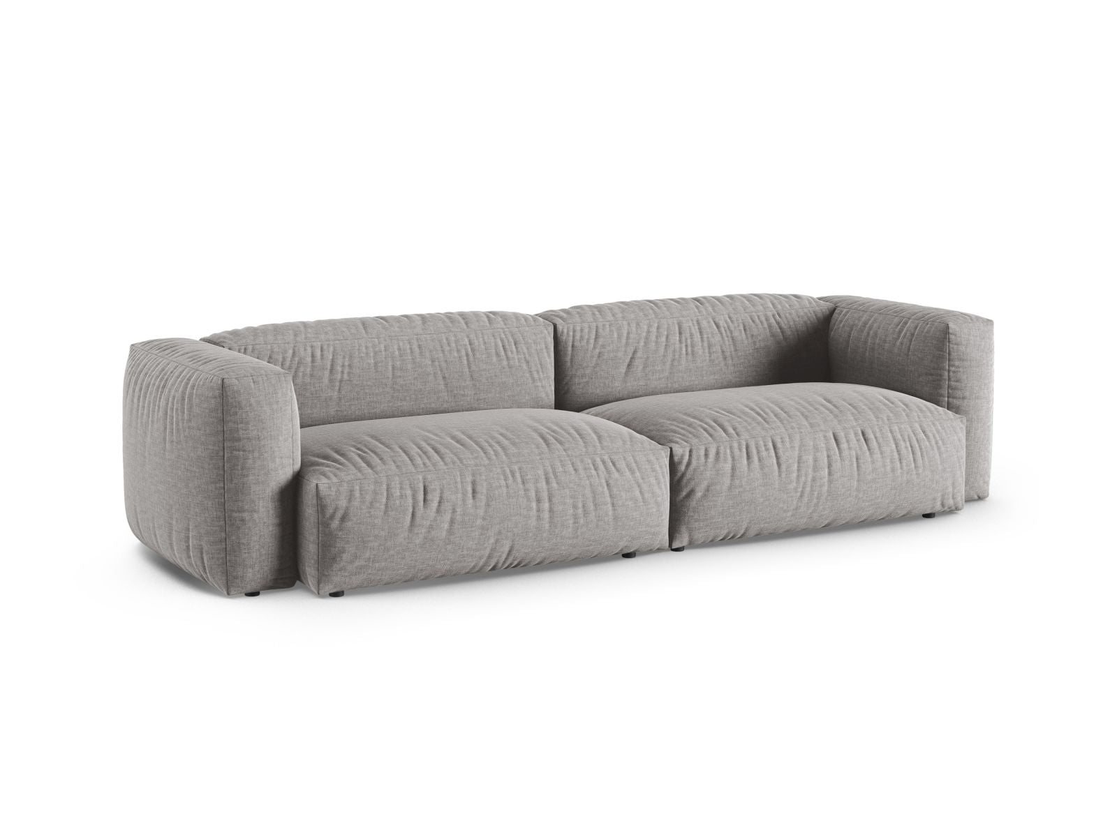 Elegantes 4-Sitzer Modular Sofa XL Martina in hellem Grau, ideal für stilvolle Wohnräume, erhältlich bei KAQTU Design AG.