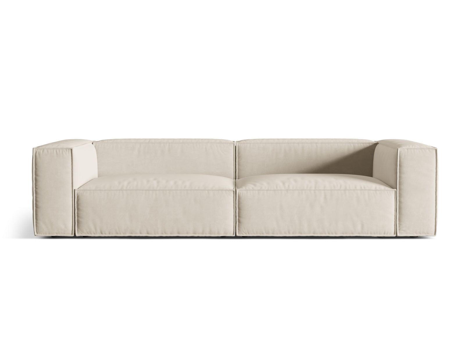 Nuria Velour Sofa 5 Sitzer in Beige-Paris präsentiert im Onlineshop von KAQTU Design AG. 5er Sofa ist von Micadoni