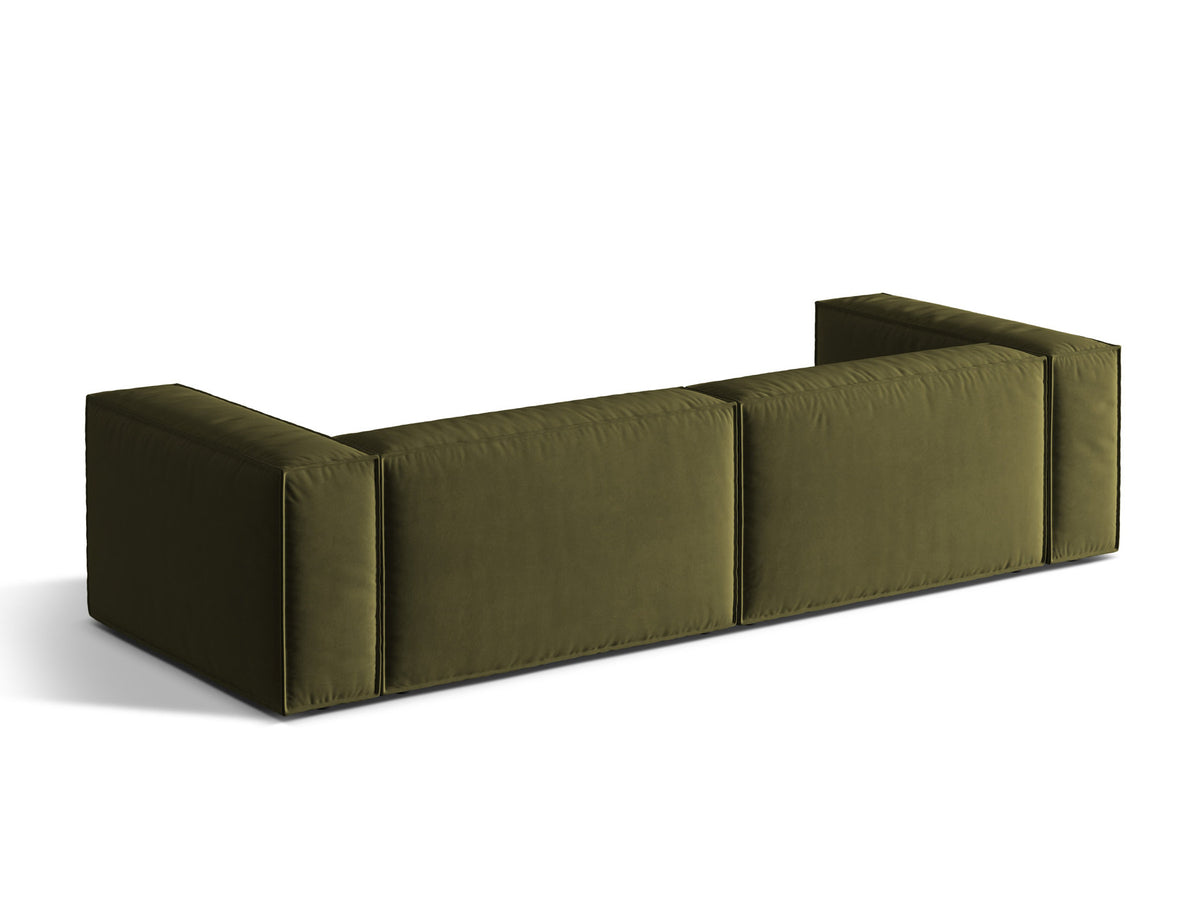 Nuria Velour Sofa 5 Sitzer in Moss Green Melange-Paris präsentiert im Onlineshop von KAQTU Design AG. 5er Sofa ist von Micadoni