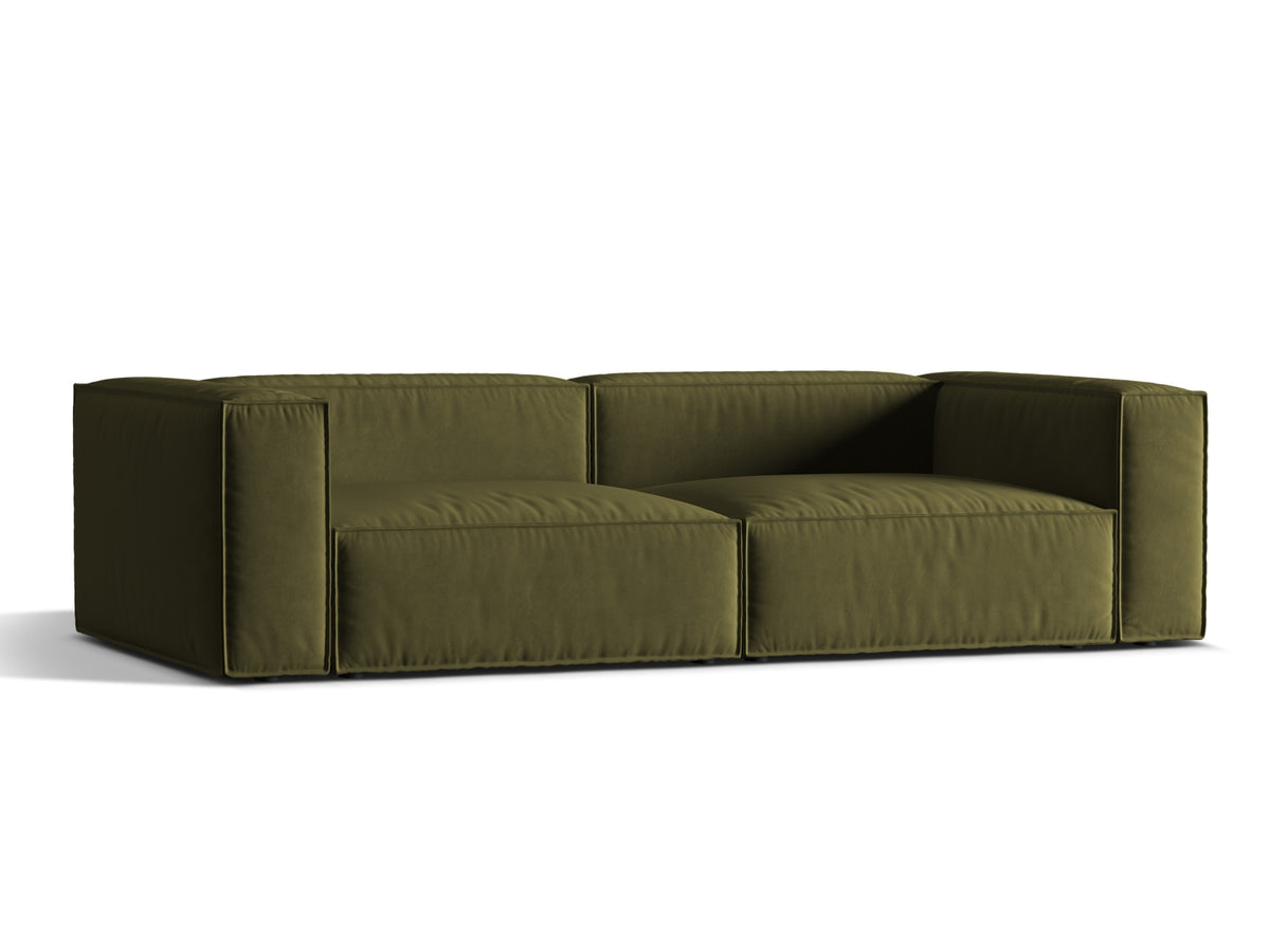 Nuria Velour Sofa 5 Sitzer in Moss Green Melange-Paris präsentiert im Onlineshop von KAQTU Design AG. 5er Sofa ist von Micadoni