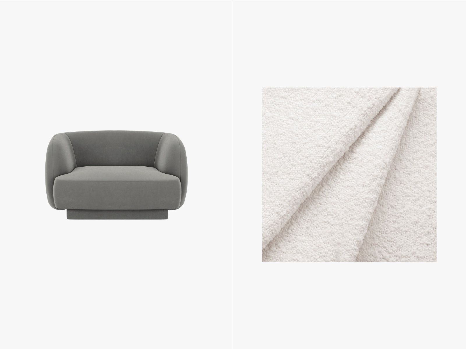 Miley Boucle Sessel 1 Sitz in White-Baloo präsentiert im Onlineshop von KAQTU Design AG. Sessel ist von Micadoni