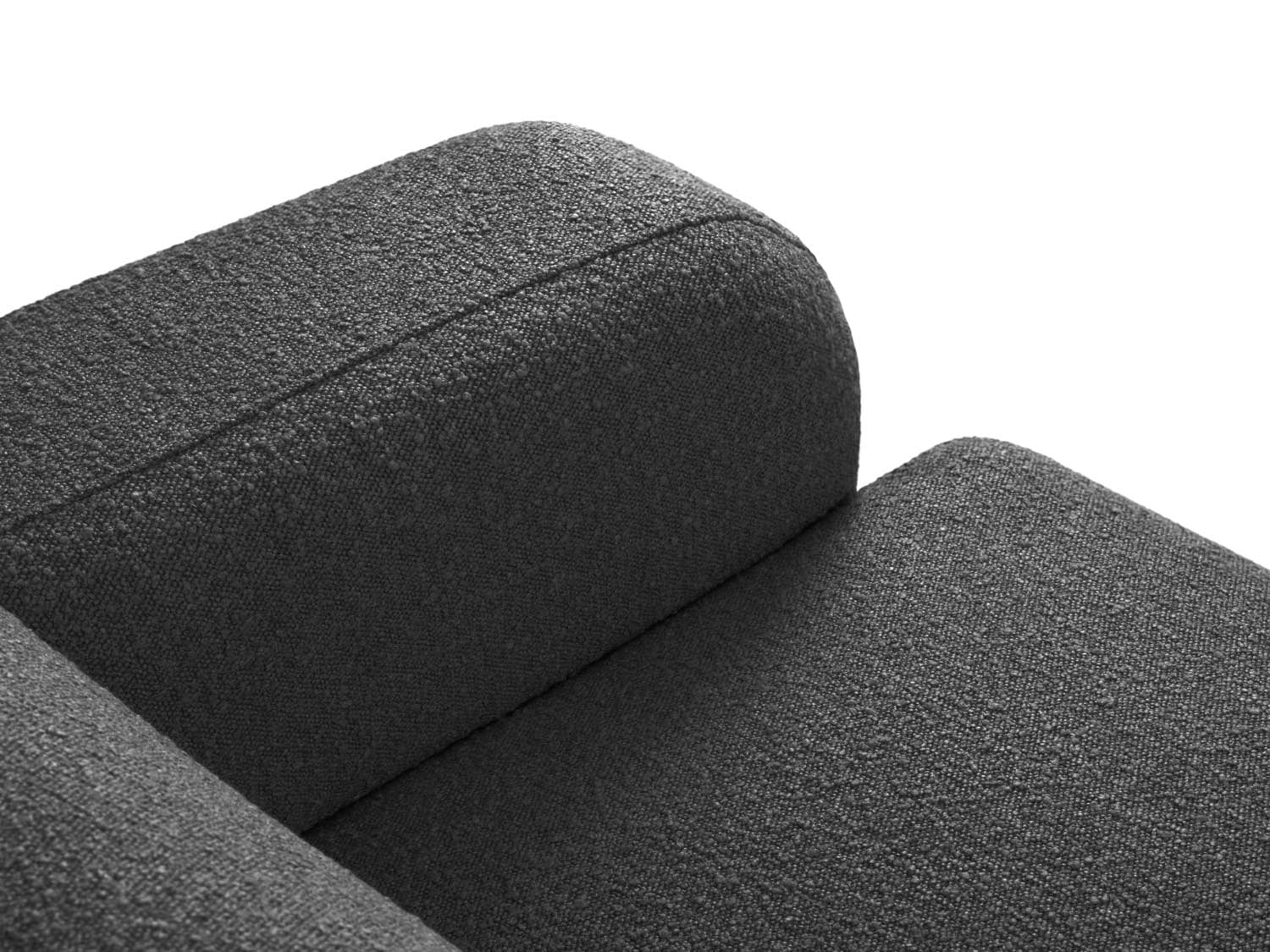 Eleganter Einzel-Sessel Molino Boucle in Dunkelgrau, ideal für stilvolle Wohnräume. Bequem und modern, gefertigt von Micadoni.