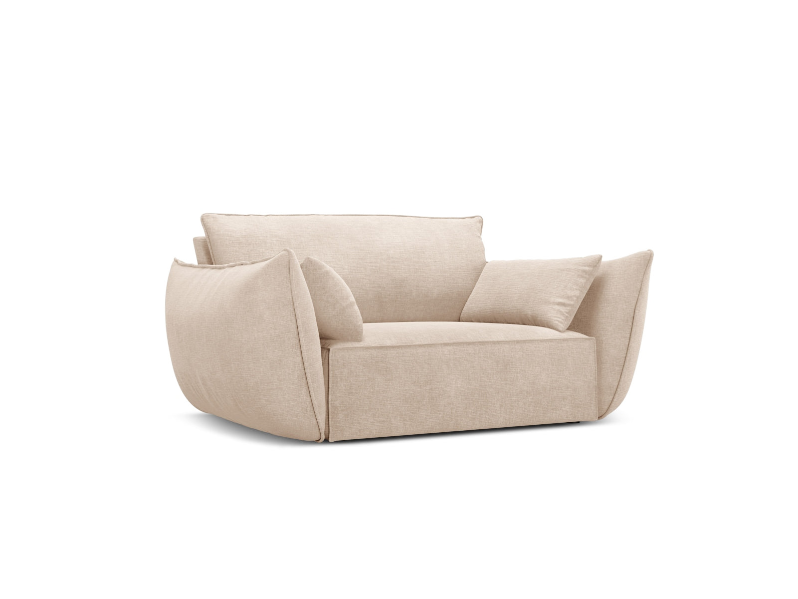 Eleganter Kaelle Sessel mit einem modernen Design in sanftem Beige, ideal für stilvolle Wohnräume und gemütliche Entspannung.