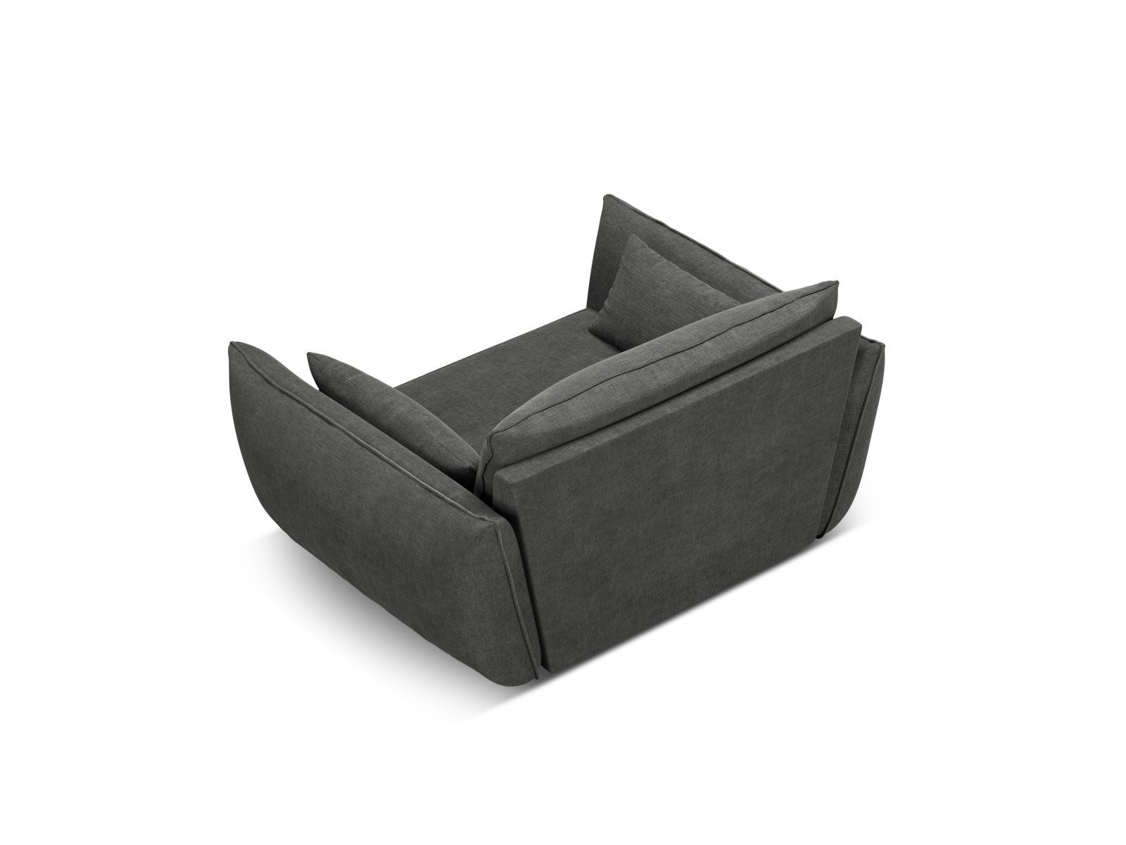 Moderner Kaelle Sessel in Dunkelgrau, perfekt für gemütliche Ecken. Hochwertige Materialien und zeitloses Design von Micadoni.