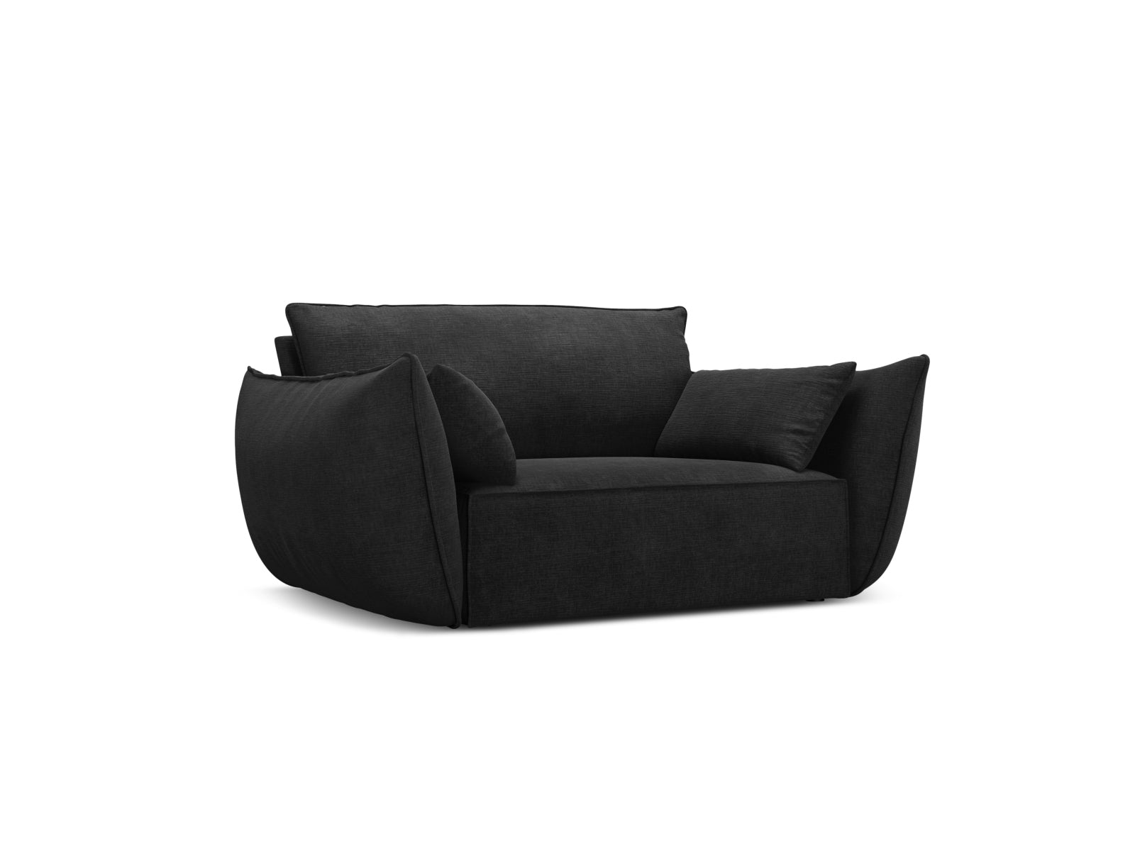 Eleganter Kaelle Sessel mit einem modernen Design in Schwarz, ideal für stilvolle Wohnräume und gemütliche Entspannung.