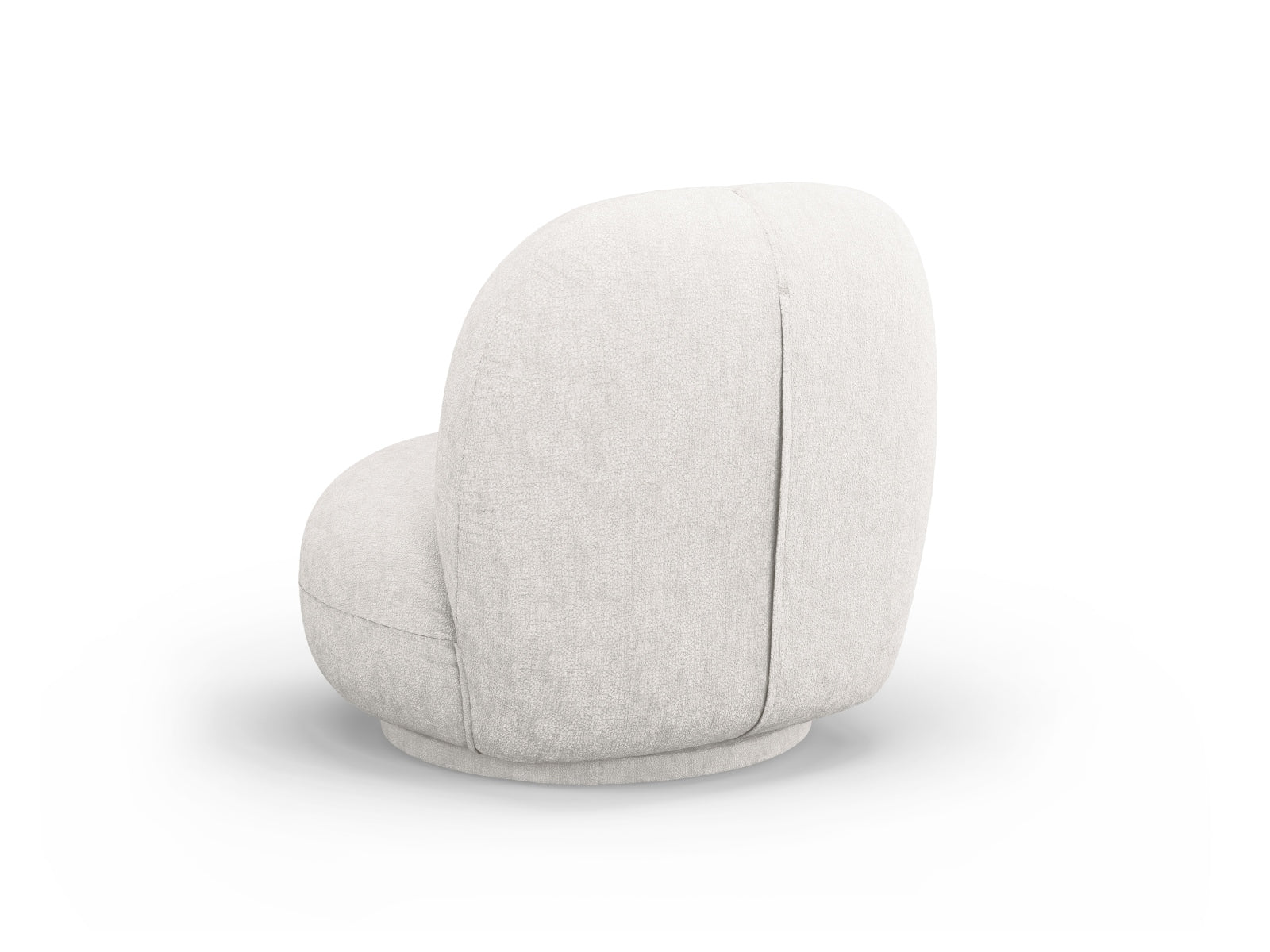 Moderner Chuck Swivel Armchair 1 Sitzer in sanftem Beige, perfekt für gemütliche Leseecken oder stilvolle Wohnzimmergestaltung.