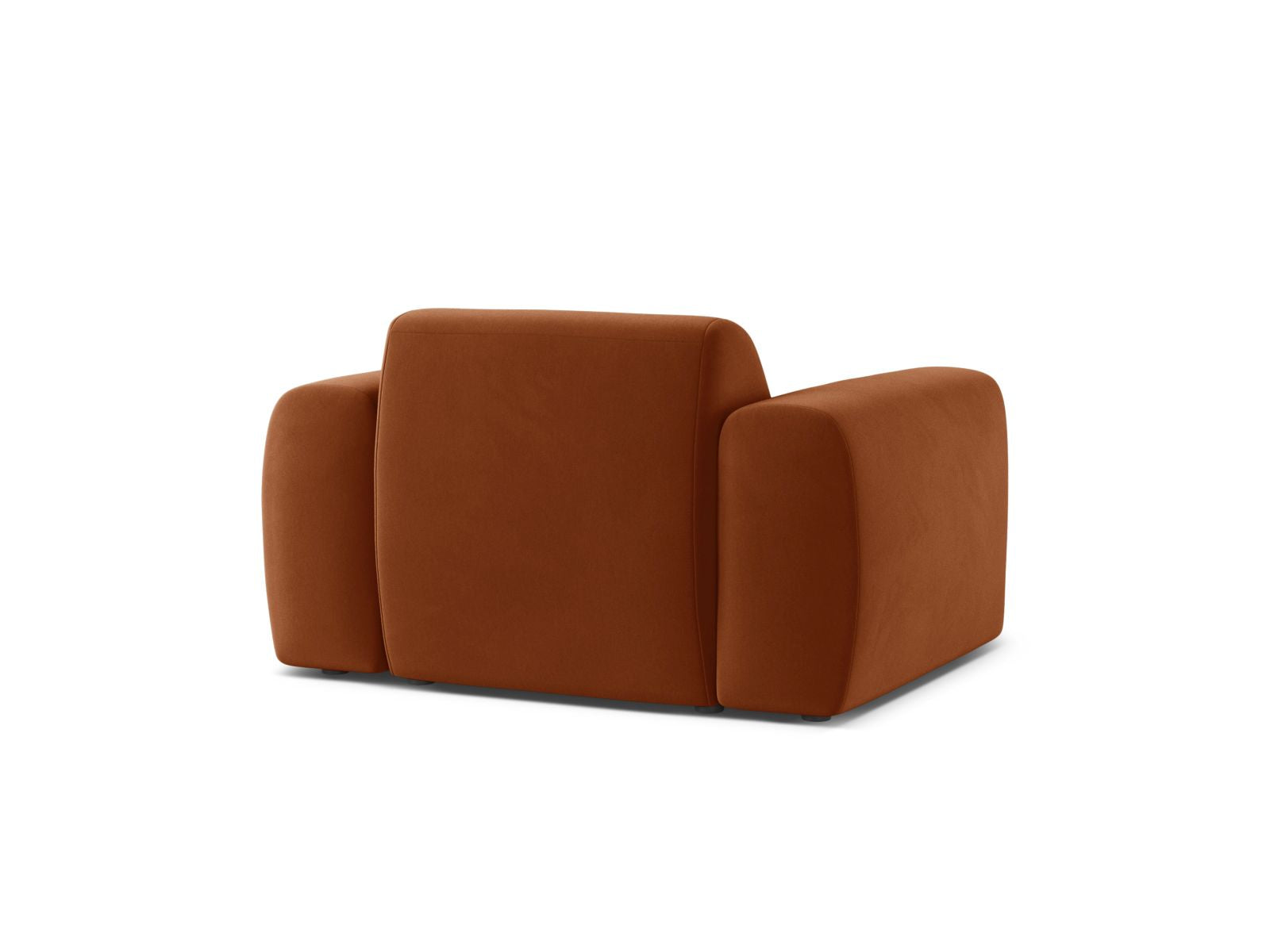 Eleganter 1-Sitzer Sessel Molino in warmem Terracotta, ideal für entspannte Momente und geschmackvolle Wohnräume von Micadoni.