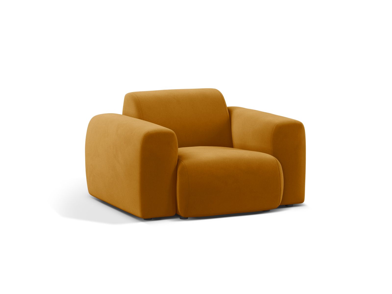 Eleganter 1-Sitzer Sessel Molino in leuchtendem Gelb, ideal für stilvolle Wohnräume, präsentiert von Micadoni.