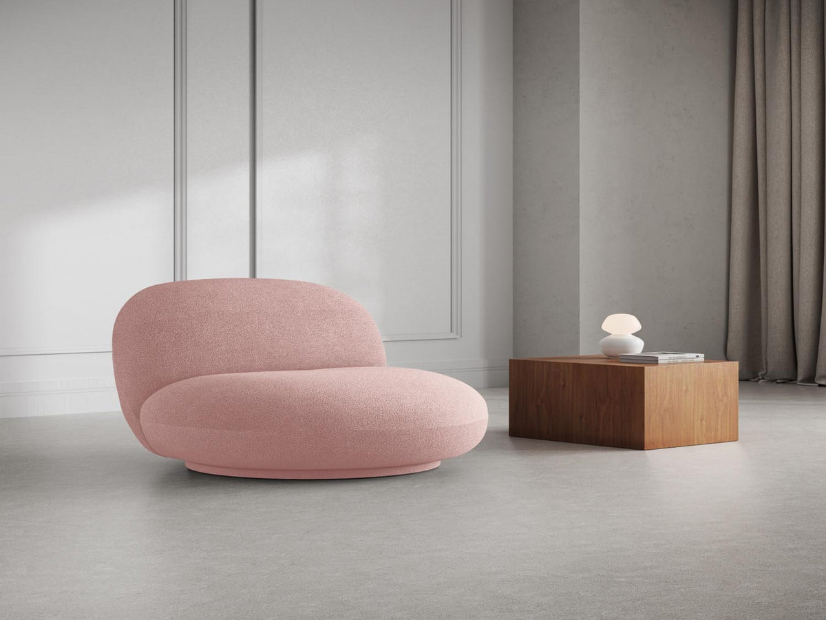 Chuck Swivel Boucle Armchair 1 Sitzer in Powder Pink-Now or Never präsentiert im Onlineshop von KAQTU Design AG. Drehsessel ist von Micadoni