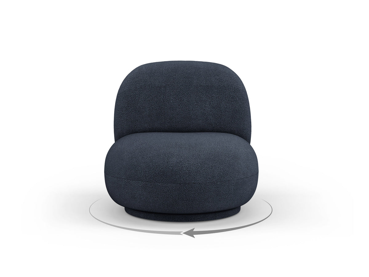 Chuck Swivel Boucle Armchair 1 Sitzer in Dark Blue-Now or Never präsentiert im Onlineshop von KAQTU Design AG. Drehsessel ist von Micadoni