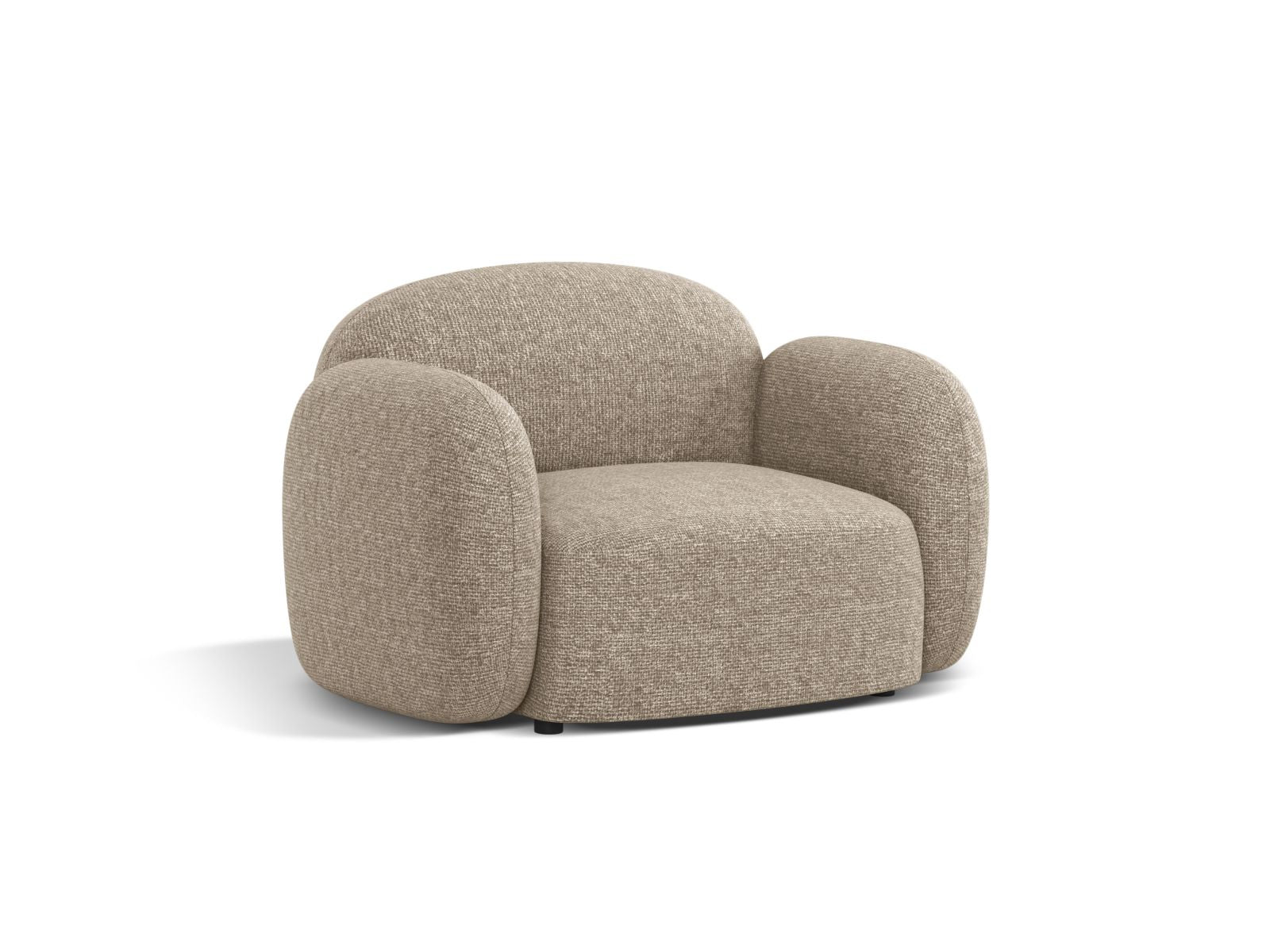 Eleganter 1-Sitzer Sessel Blair in stilvollem Dunkelbeige, ideal für moderne Wohnräume, von Micadoni.