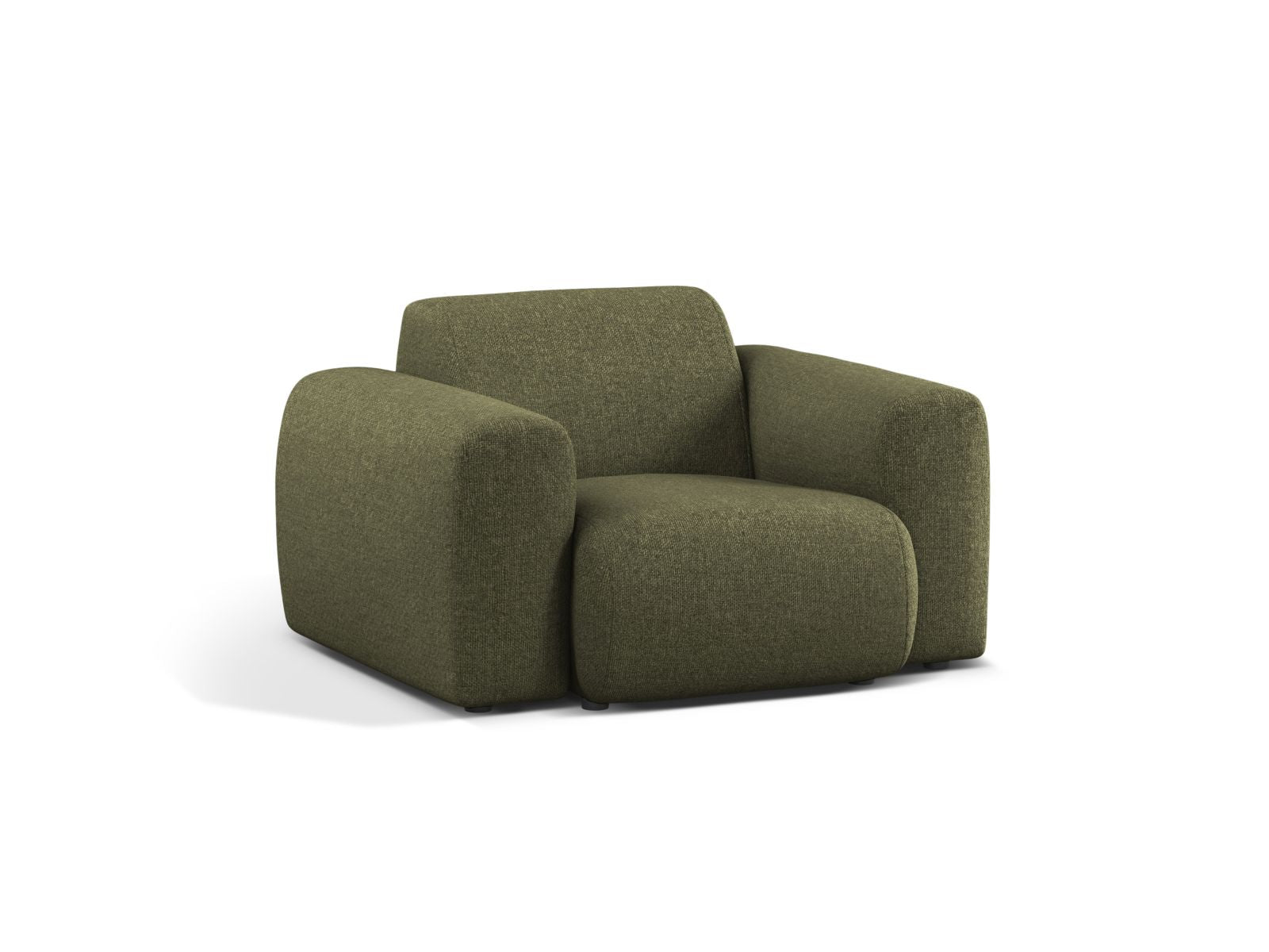 Eleganter 1-Sitzer Sessel Molino in einem stilvollen Grün, ideal für moderne Wohnräume, von Micadoni.