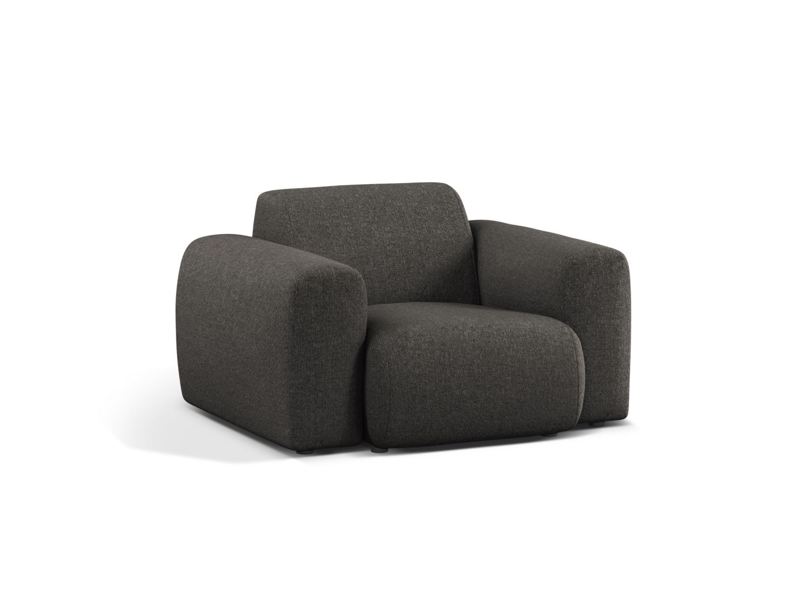 Eleganter 1-Sitzer Sessel Molino in Dunkelgrau, ideal für stilvolle Wohnräume, präsentiert von Micadoni.