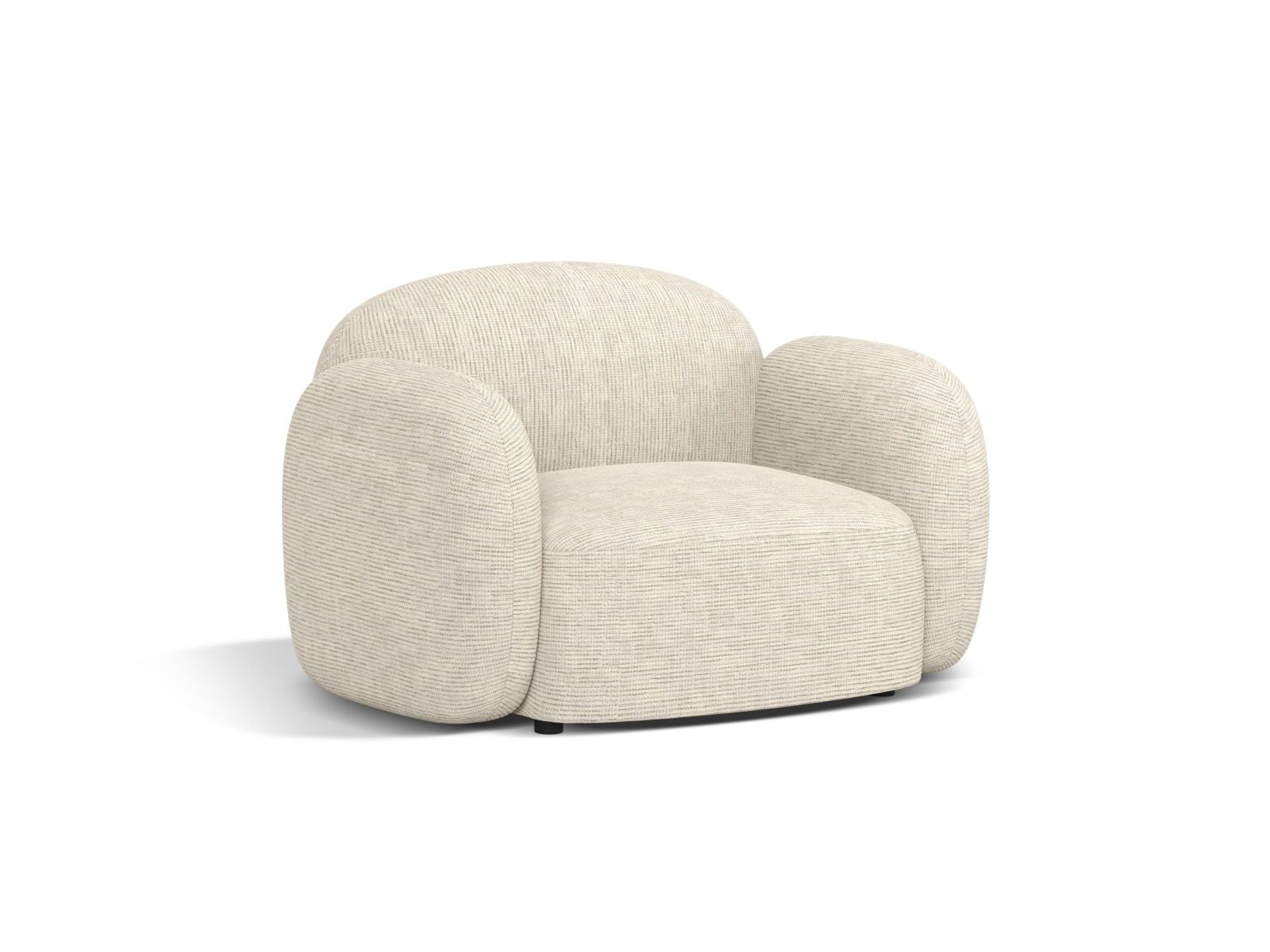 Eleganter 1-Sitzer Sessel Blair in sanftem Beige, ideal für stilvolle Wohnräume. Hochwertige Verarbeitung von Micadoni.