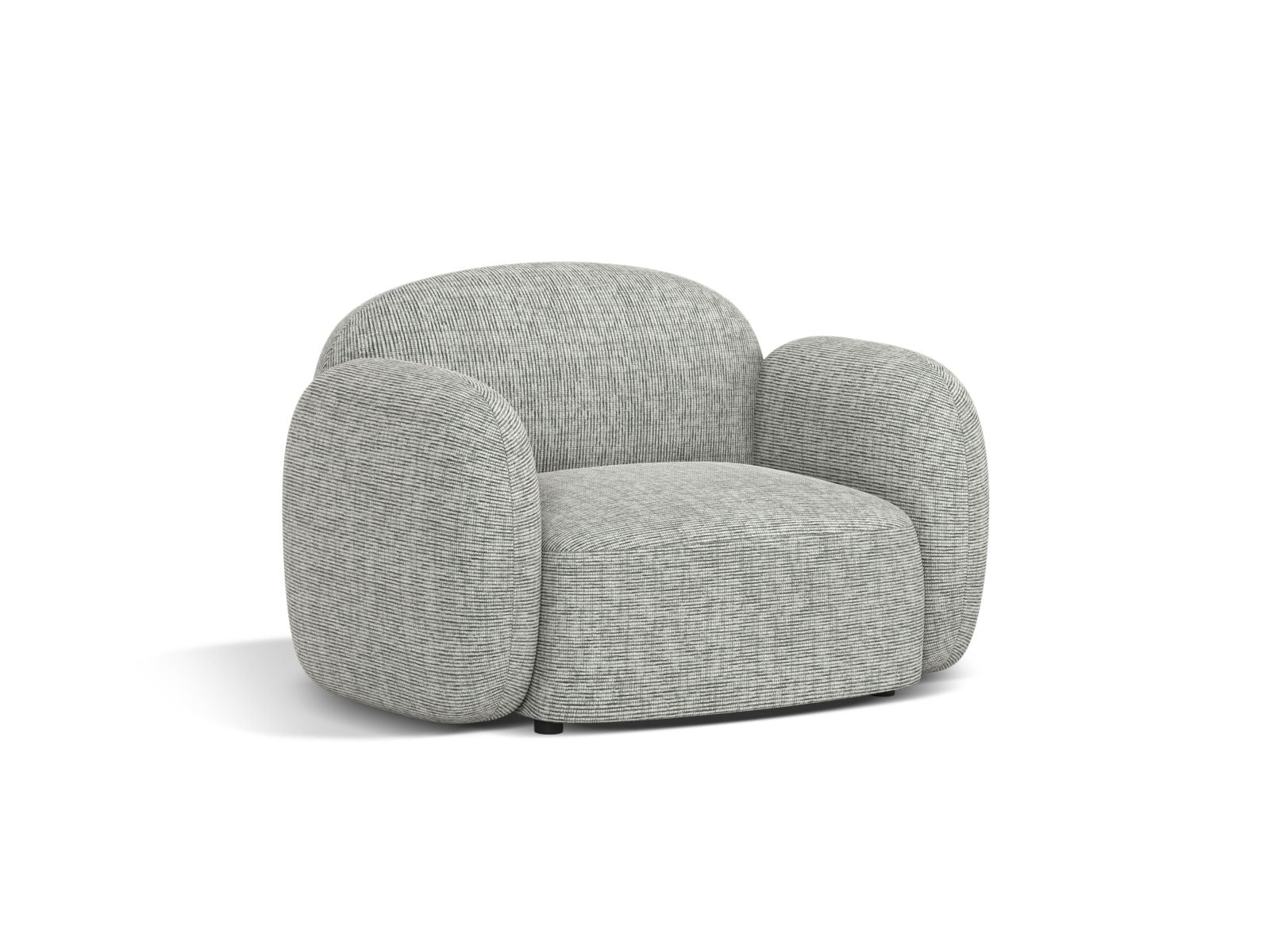 Eleganter 1-Sitzer Sessel Blair in warmem Grau, ideal für stilvolle Wohnräume, von Micadoni, präsentiert von KAQTU Design AG.