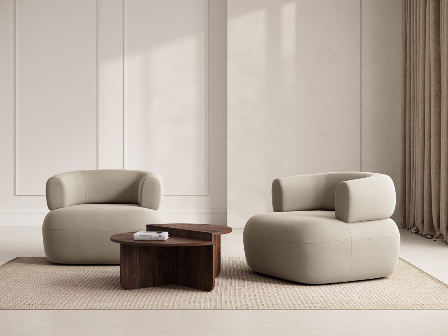 Jenny Velour Sessel 1 Sitz in Beige präsentiert im Onlineshop von KAQTU Design AG. Sessel ist von Micadoni