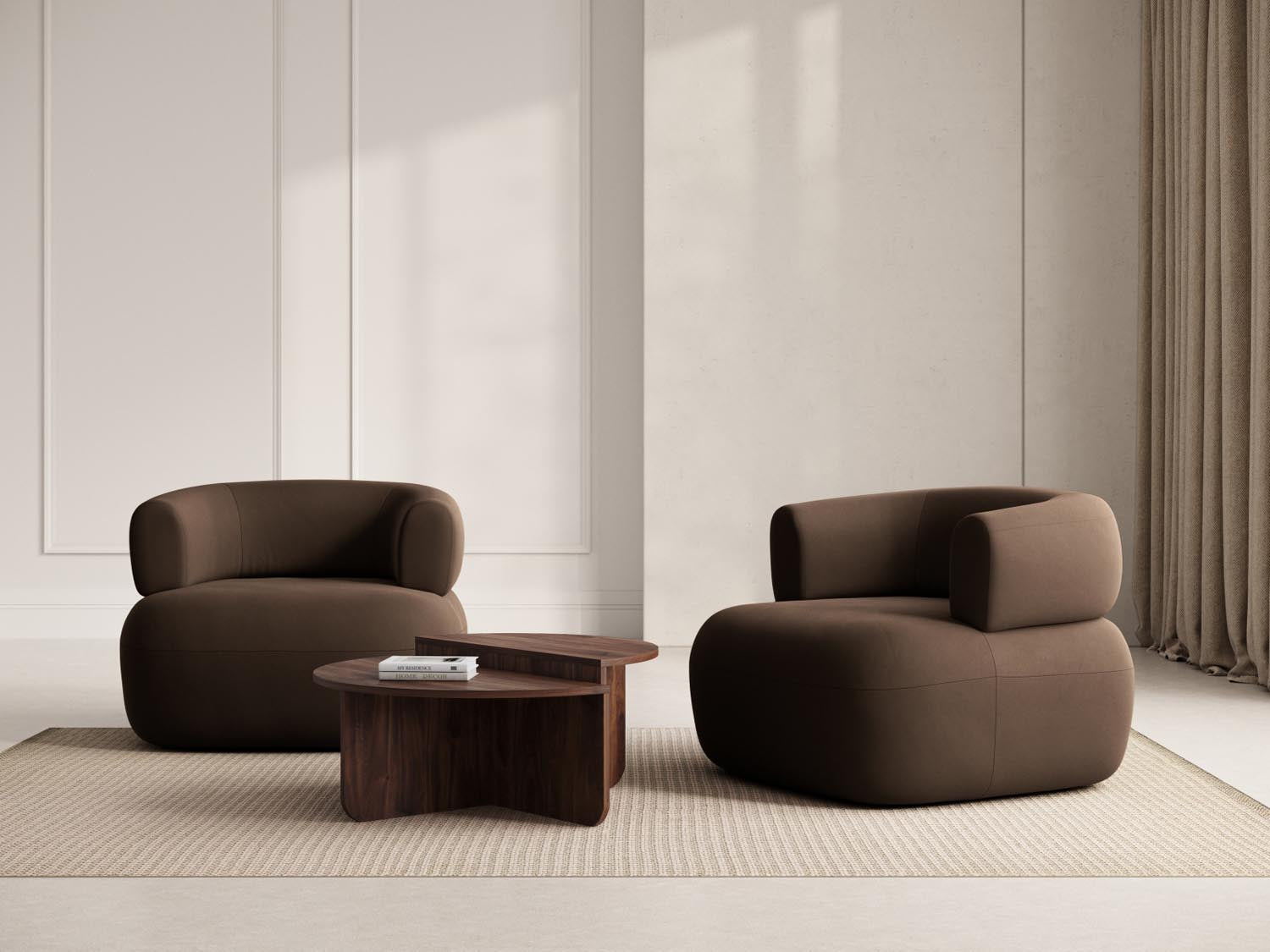 Jenny Velour Sessel 1 Sitz in Chocolate präsentiert im Onlineshop von KAQTU Design AG. Sessel ist von Micadoni