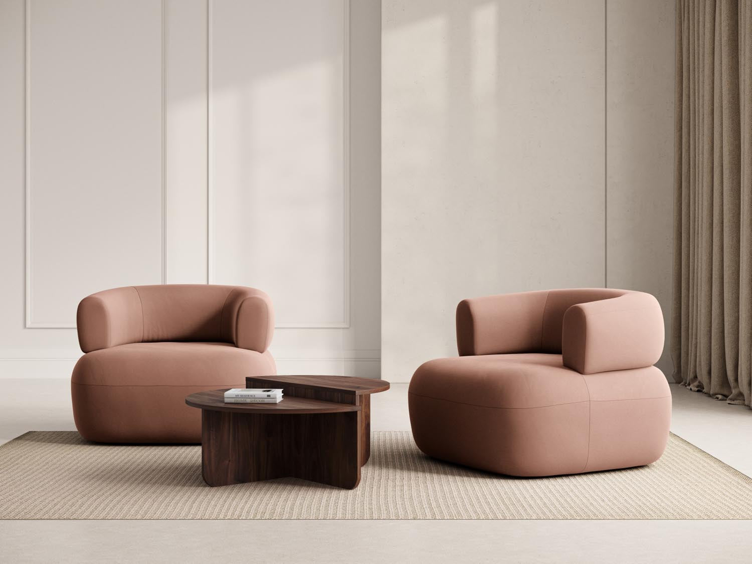 Jenny Velour Sessel 1 Sitz in Terracotta präsentiert im Onlineshop von KAQTU Design AG. Sessel ist von Micadoni