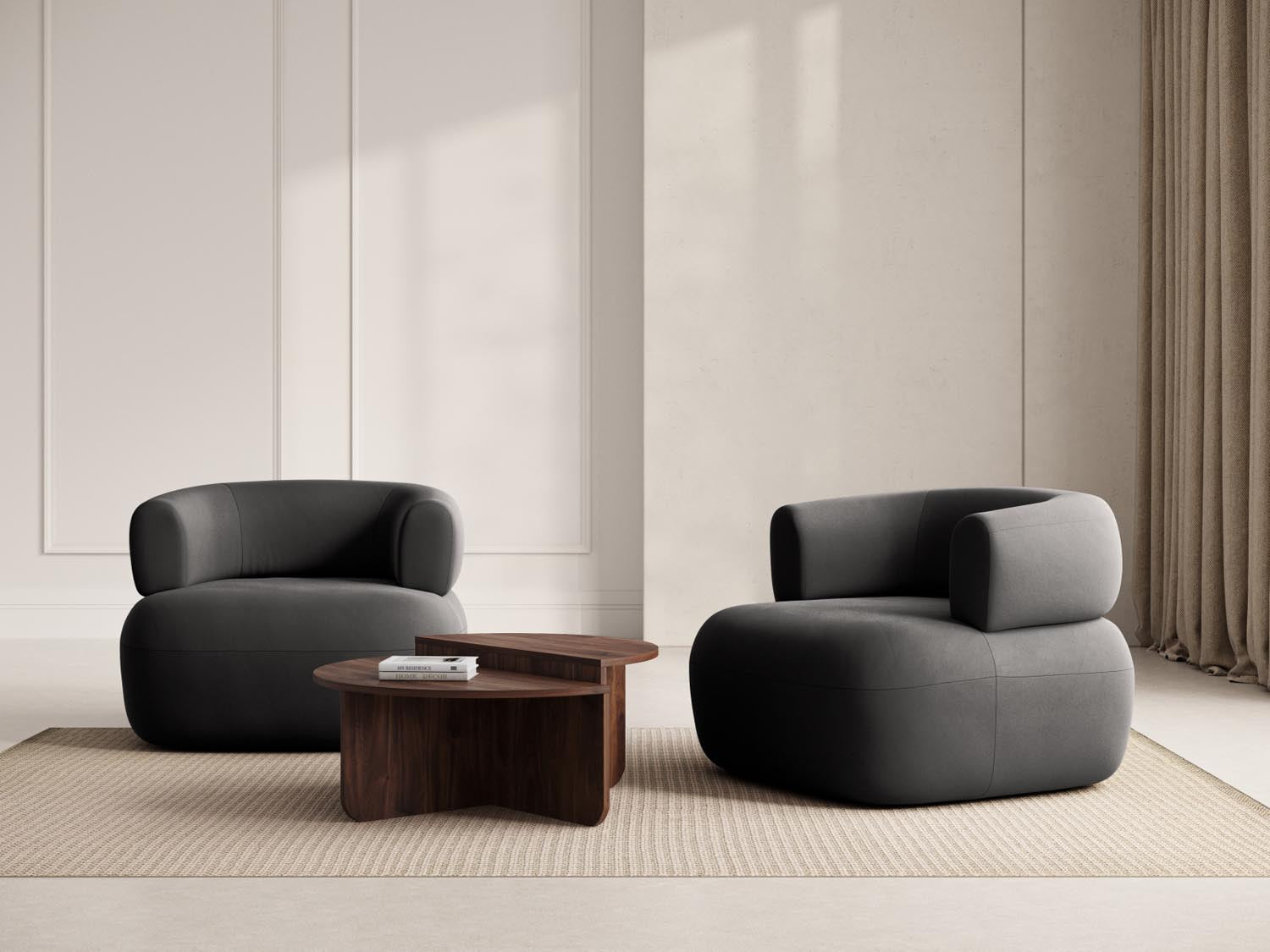 Jenny Velour Sessel 1 Sitz in Dark Grey präsentiert im Onlineshop von KAQTU Design AG. Sessel ist von Micadoni