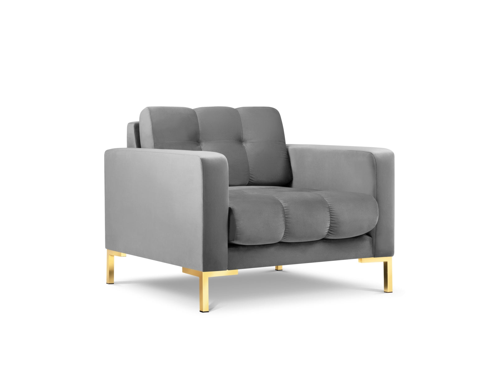 Mamaia Velour Sessel 1 Sitz in Light Grey/Gold präsentiert im Onlineshop von KAQTU Design AG. Sessel ist von Micadoni