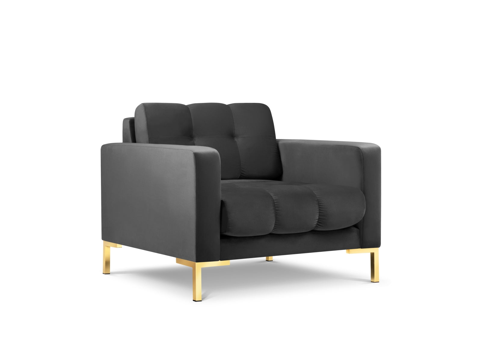 Mamaia Velour Sessel 1 Sitz in Dark Grey/Gold präsentiert im Onlineshop von KAQTU Design AG. Sessel ist von Micadoni