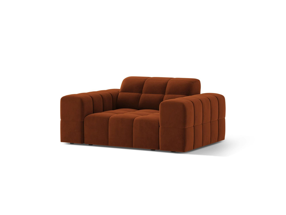 1-Sitzer Sessel Jennifer in Terracotta-Bluvel präsentiert im Onlineshop von KAQTU Design AG. Sessel ist von Micadoni