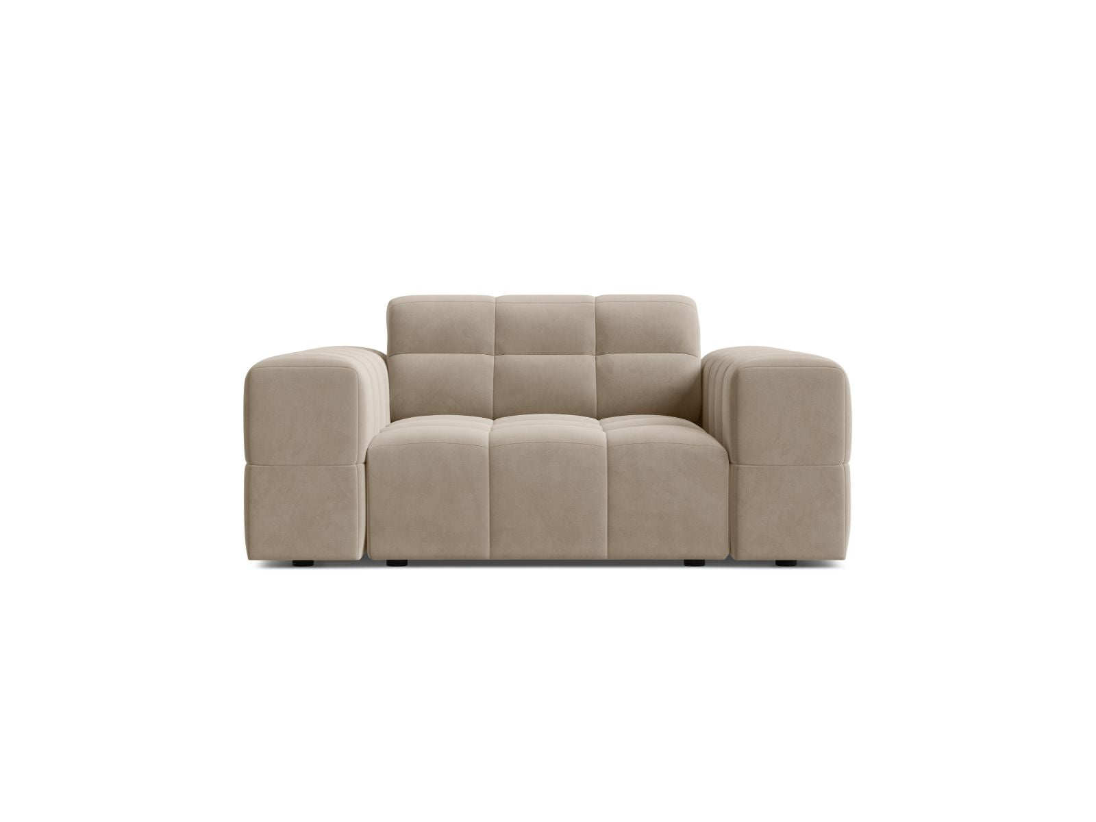 1-Sitzer Sessel Jennifer in Dark Beige-Bluvel präsentiert im Onlineshop von KAQTU Design AG. Sessel ist von Micadoni