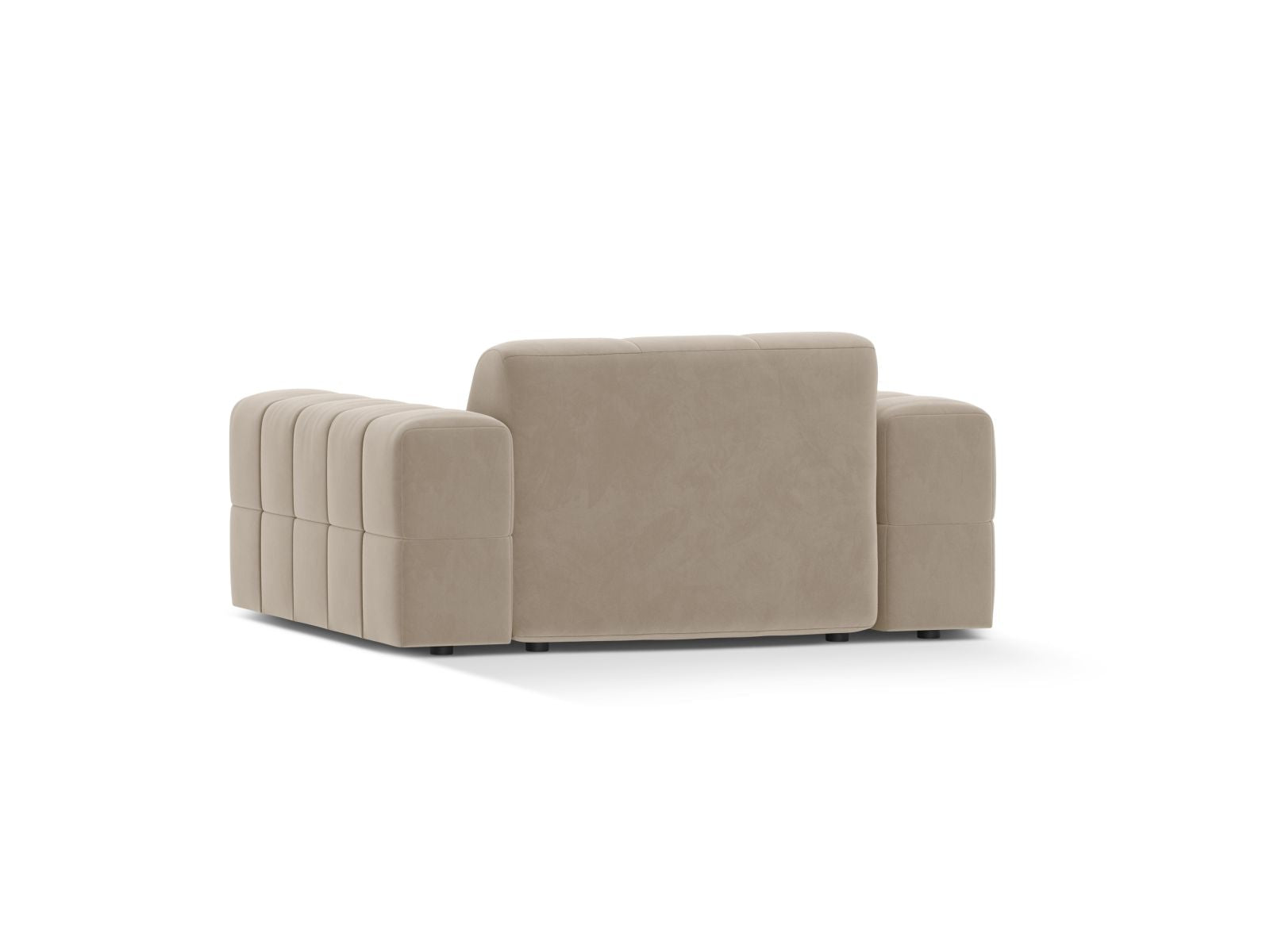 Eleganter 1-Sitzer Sessel Jennifer in hochwertigem Dunkelbeige-Bluvel, ideal für gemütliche Leseecken und modernes Wohndesign.