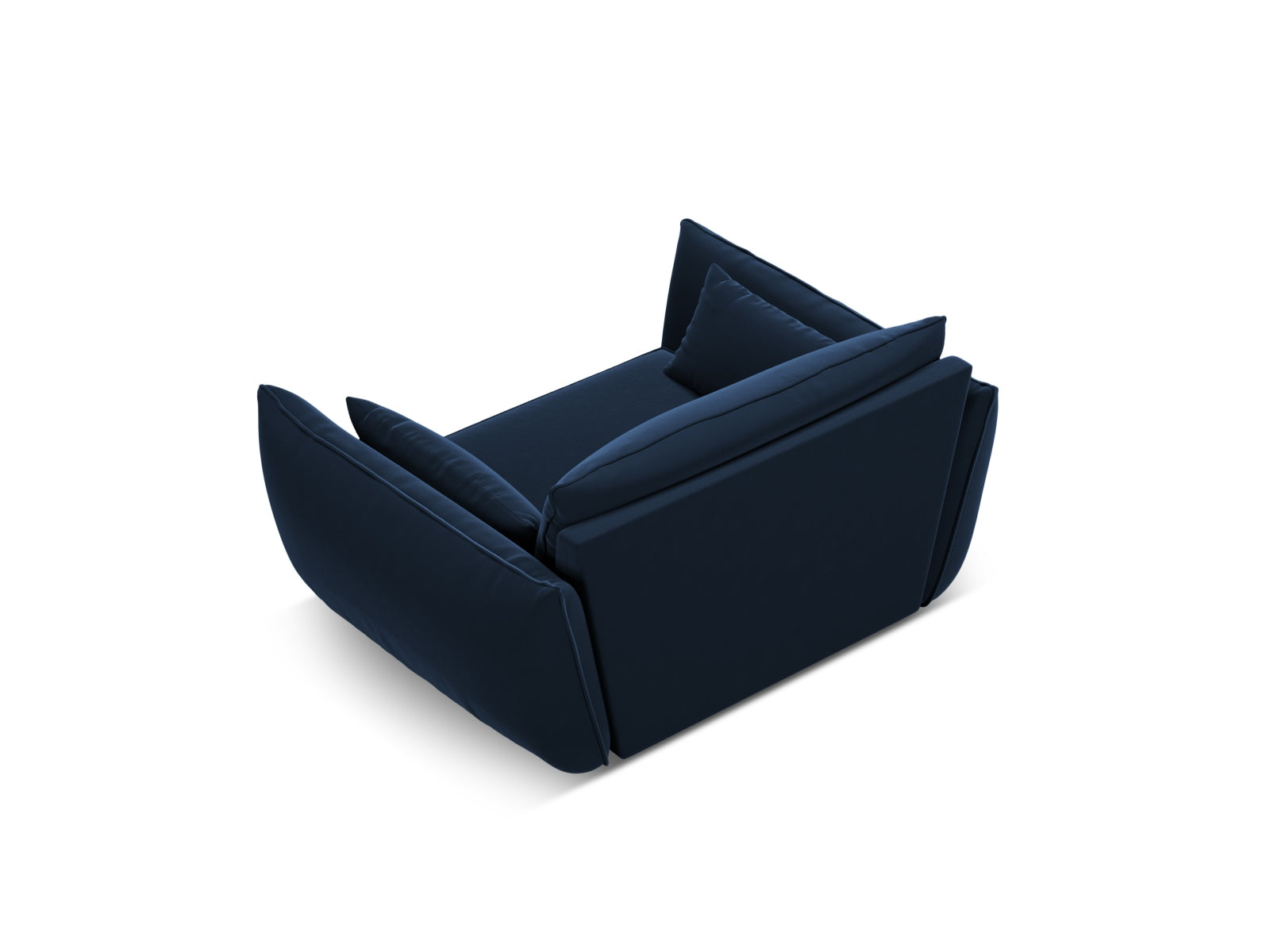 Moderner Kaelle Velour Sessel in Royal Blue, perfekt für gemütliche Ecken. Hochwertige Materialien und ansprechendes Design von Micadoni.