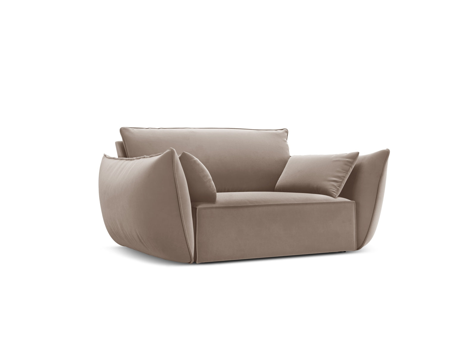 Eleganter Kaelle Velour Sessel in Cappuccino, ideal für stilvolle Wohnräume. Hochwertige Verarbeitung und modernes Design von Micadoni.