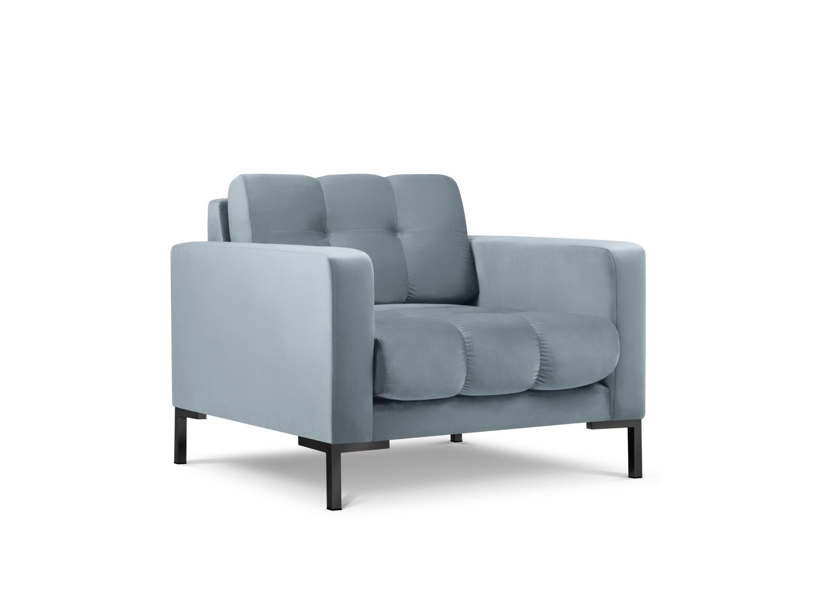 Mamaia Velour Sessel 1 Sitz in Light Blue/Schwarz präsentiert im Onlineshop von KAQTU Design AG. Sessel ist von Micadoni