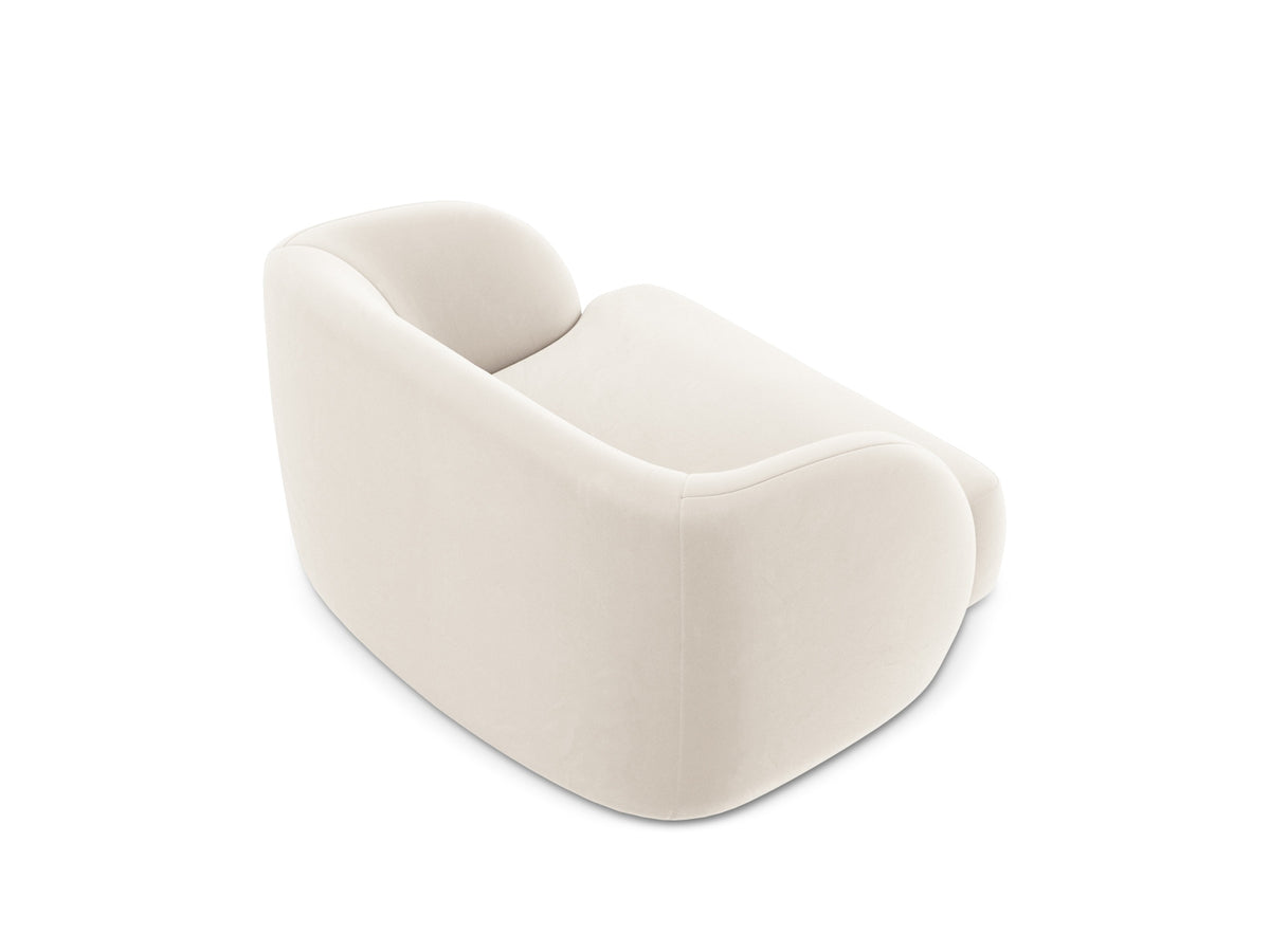 Miley Velour Sessel 1 Sitz in Light Beige-Bluvel präsentiert im Onlineshop von KAQTU Design AG. Sessel ist von Micadoni
