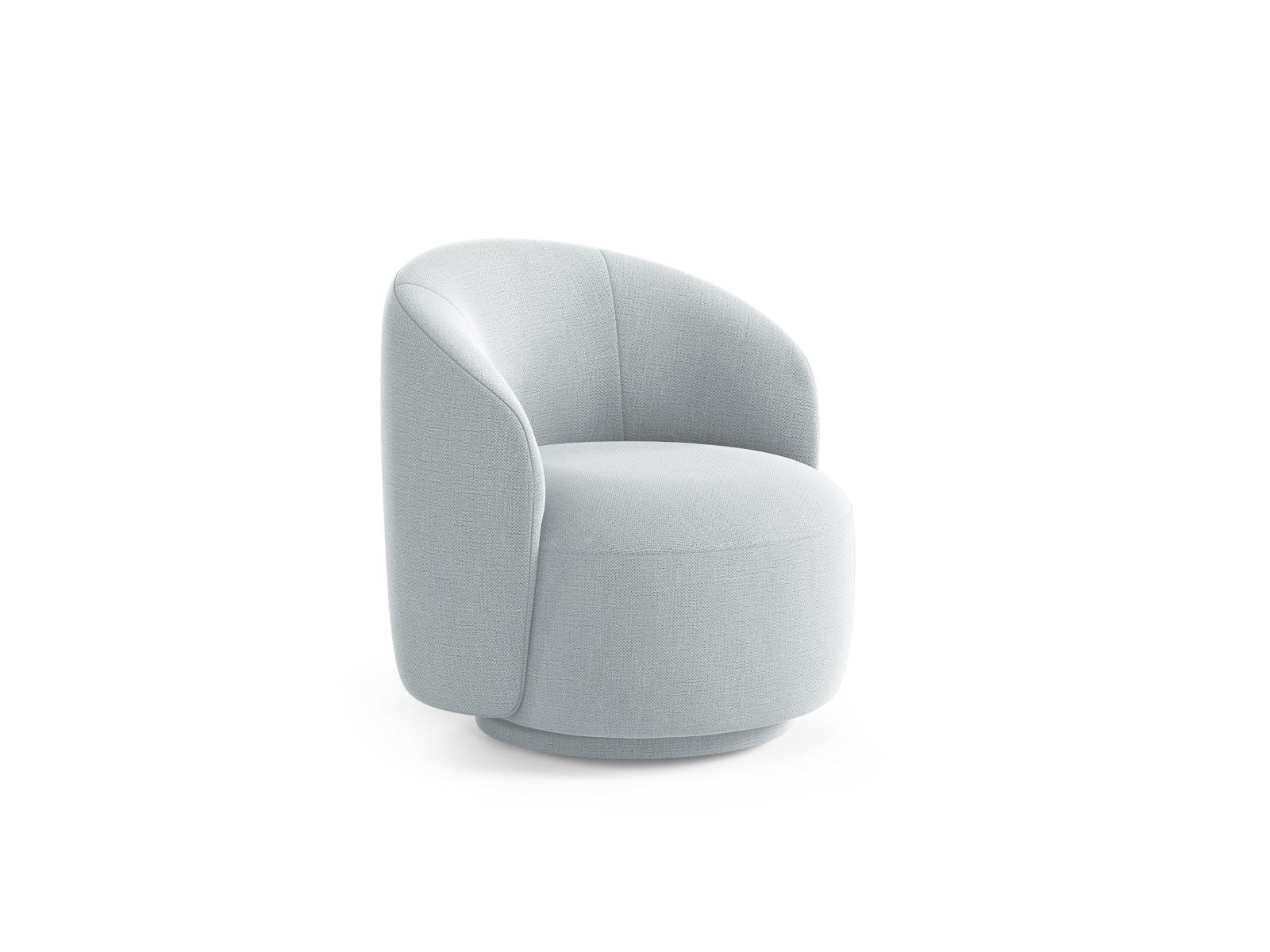 Eleganter Drehsessel Letizia in hellem Grau, ideal für modernes Wohndesign, bequem und stilvoll, von Micadoni.