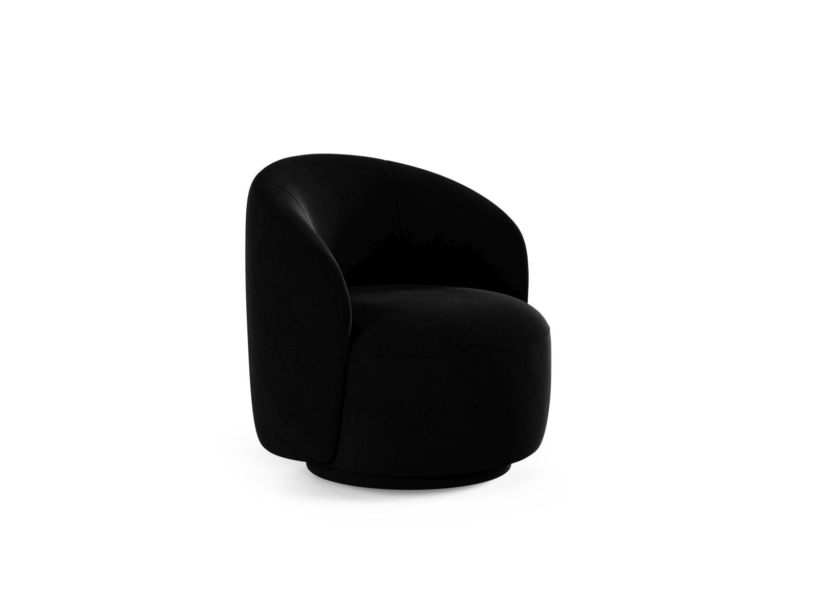 Eleganter Drehsessel Letizia von Micadoni in stilvollem Schwarz, ideal für modernes Wohndesign und komfortable Sitzgelegenheiten.