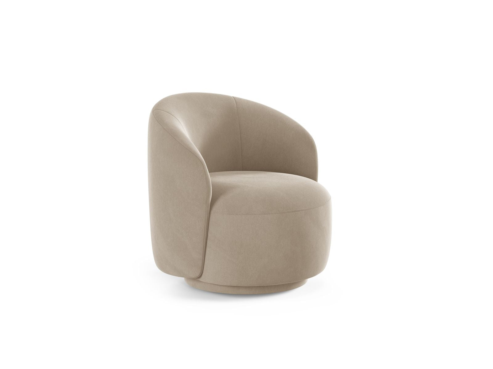 Eleganter Drehsessel Letizia in sanftem Beige, ideal für stilvolle Wohnräume. Hochwertige Verarbeitung von Micadoni.