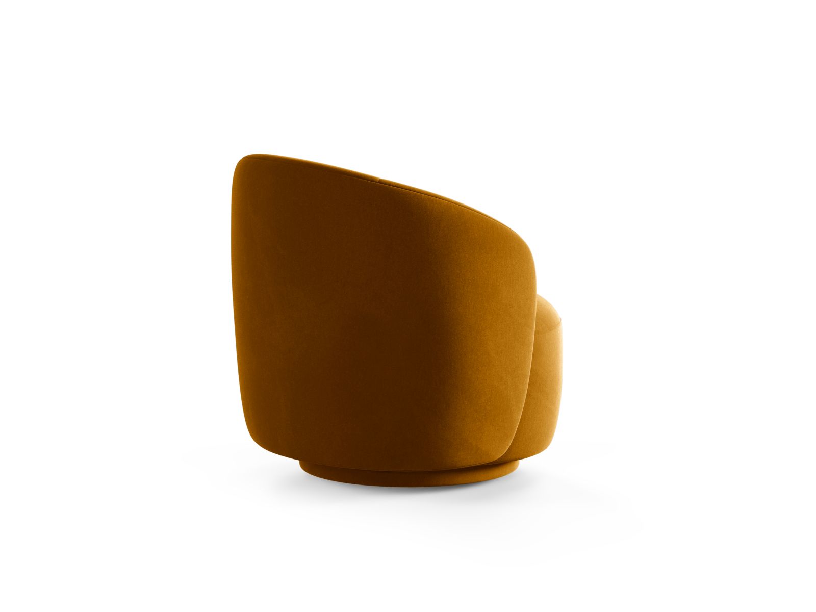 Eleganter Drehsessel Letizia in leuchtendem Gelb, ideal für stilvolle Wohnräume. Bequem und funktional, vereint er Design und Komfort.
