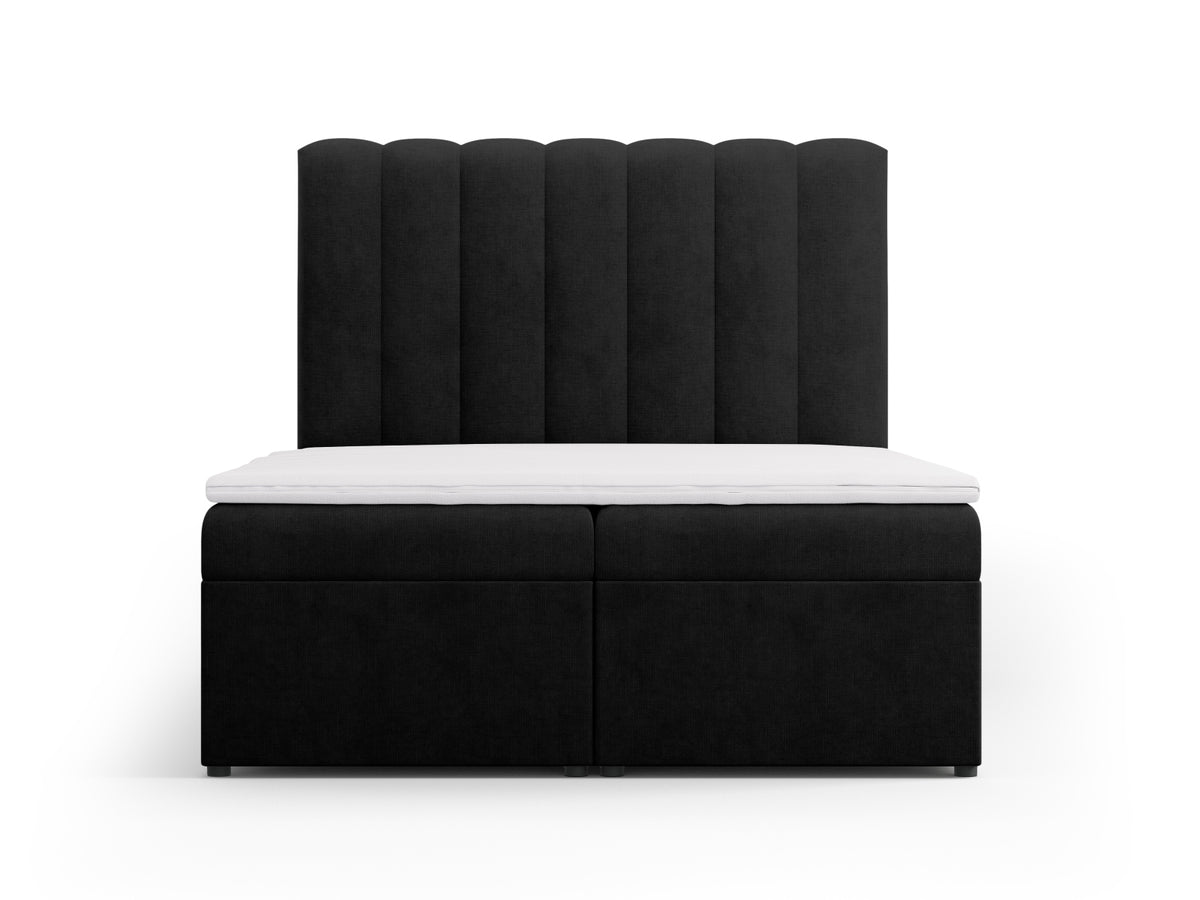 Kelp Boxspringbett Set 140cm: Headboard + Box Springs/Matratze + Matratze Topper in Black-Moly präsentiert im Onlineshop von KAQTU Design AG. Bett ist von Micadoni