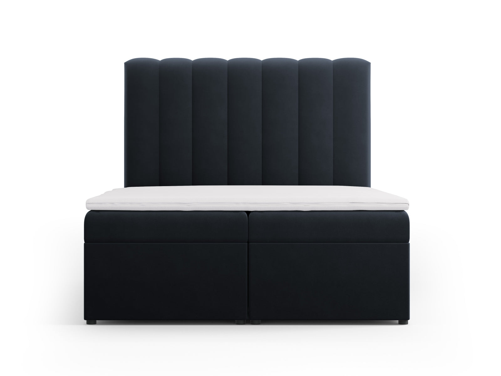 Kelp Boxspring Bett Set: Headboard + Box Springs/Matratze + Matratze Topper  in Dark Blue präsentiert im Onlineshop von KAQTU Design AG. Bett ist von Micadoni