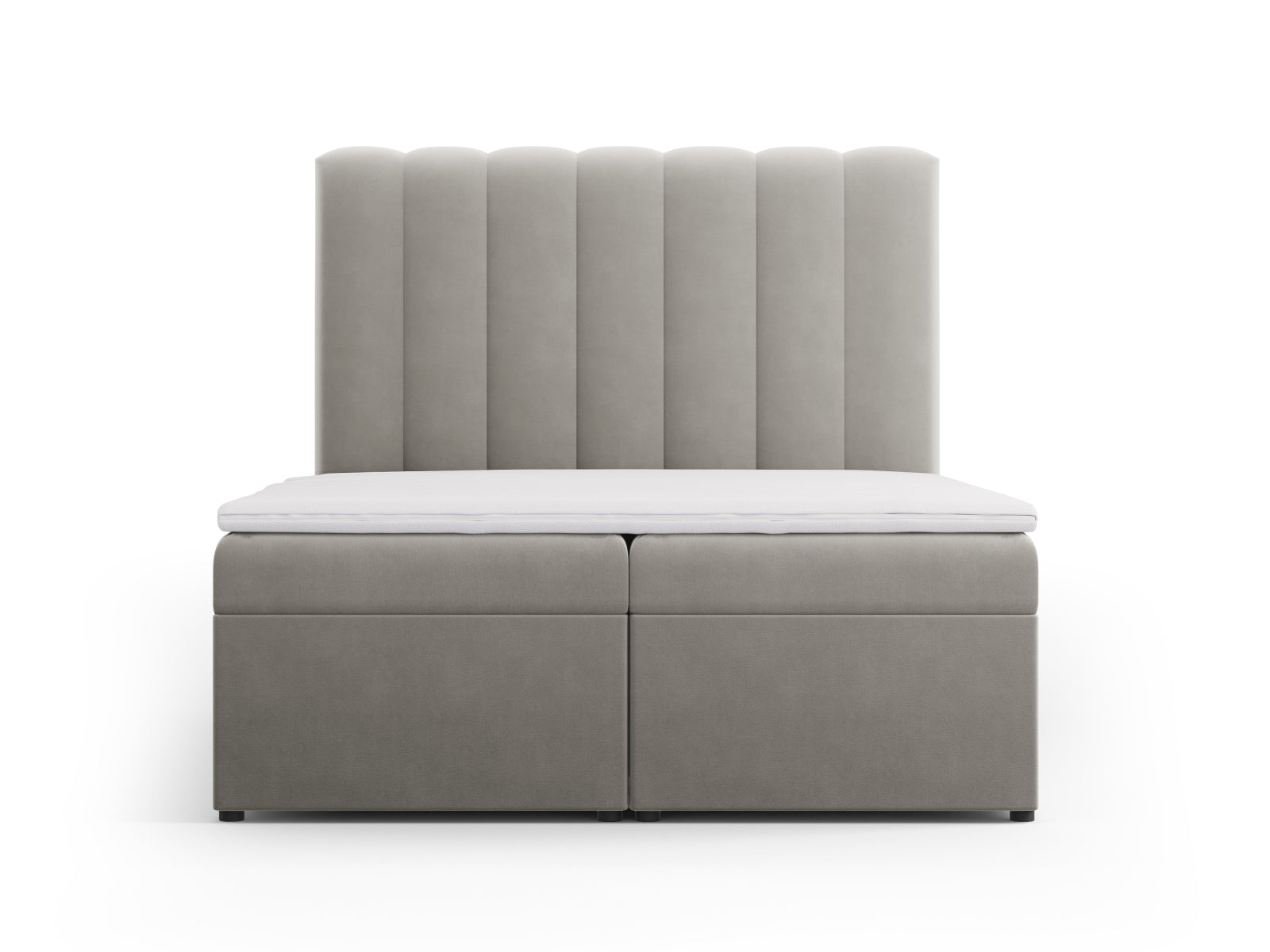 Kelp Boxspring Bett Set: Headboard + Box Springs/Matratze + Matratze Topper  in Light Grey präsentiert im Onlineshop von KAQTU Design AG. Bett ist von Micadoni