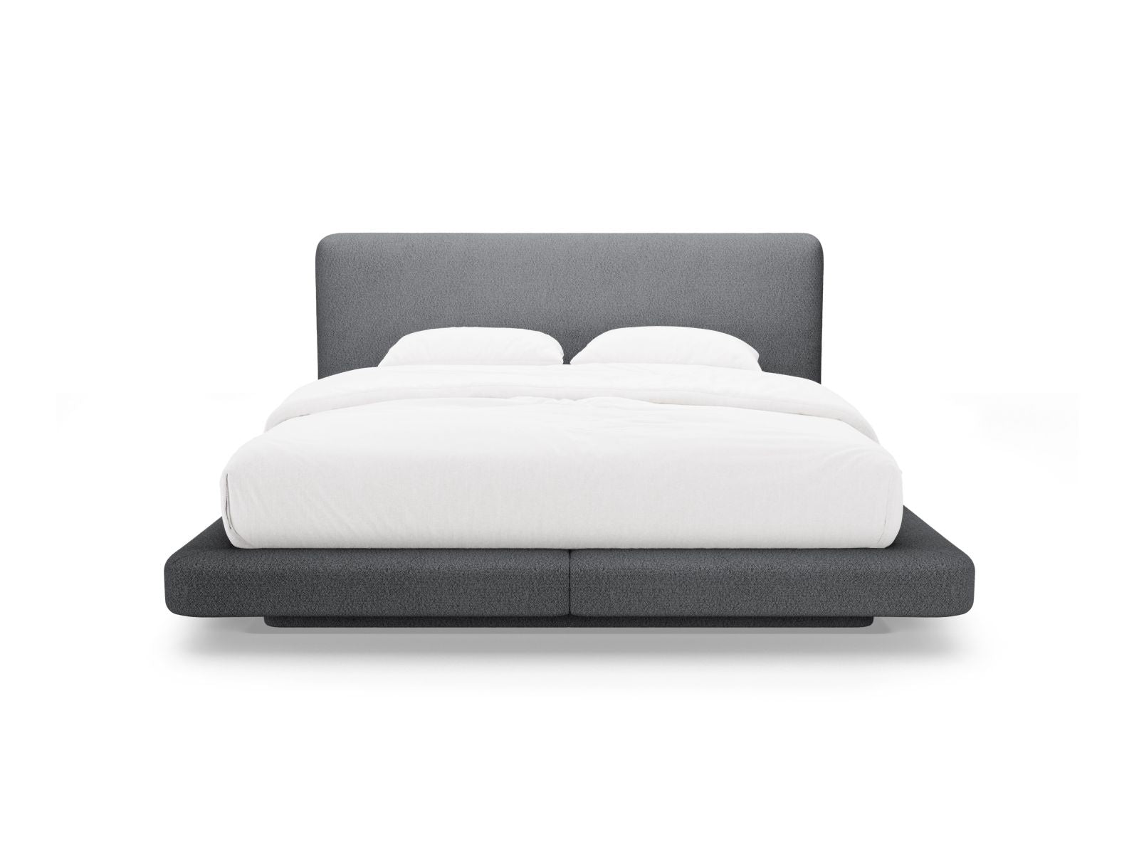 Elegantes Linea Bett mit 160 cm Kopfteil in Dunkelgrau von Micadoni, ideal für stilvolle Schlafzimmergestaltung.