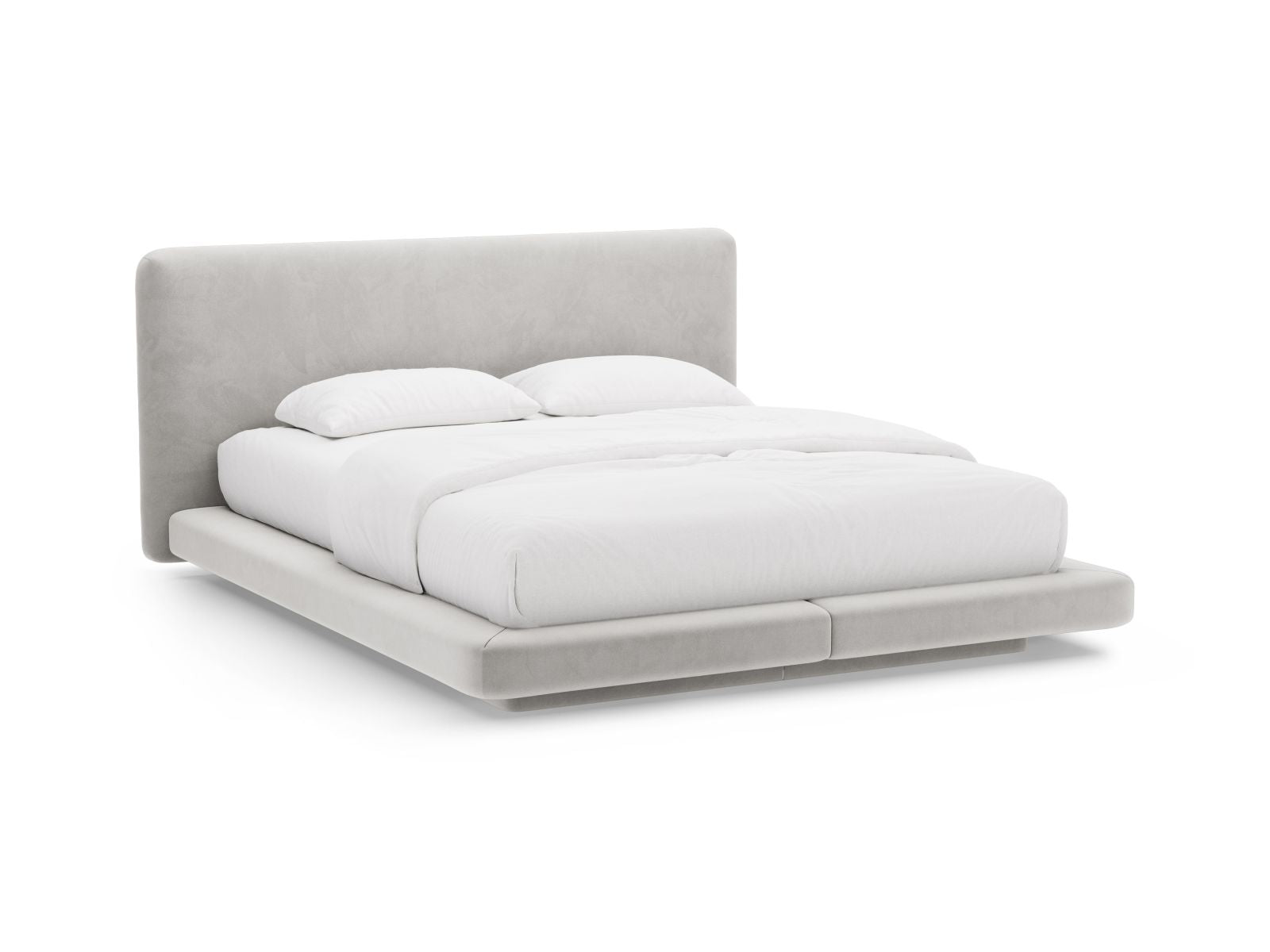 Linea Bett mit Kopfteil 160cm in Light Grey-Magic Velvet präsentiert im Onlineshop von KAQTU Design AG. Bett ist von Micadoni