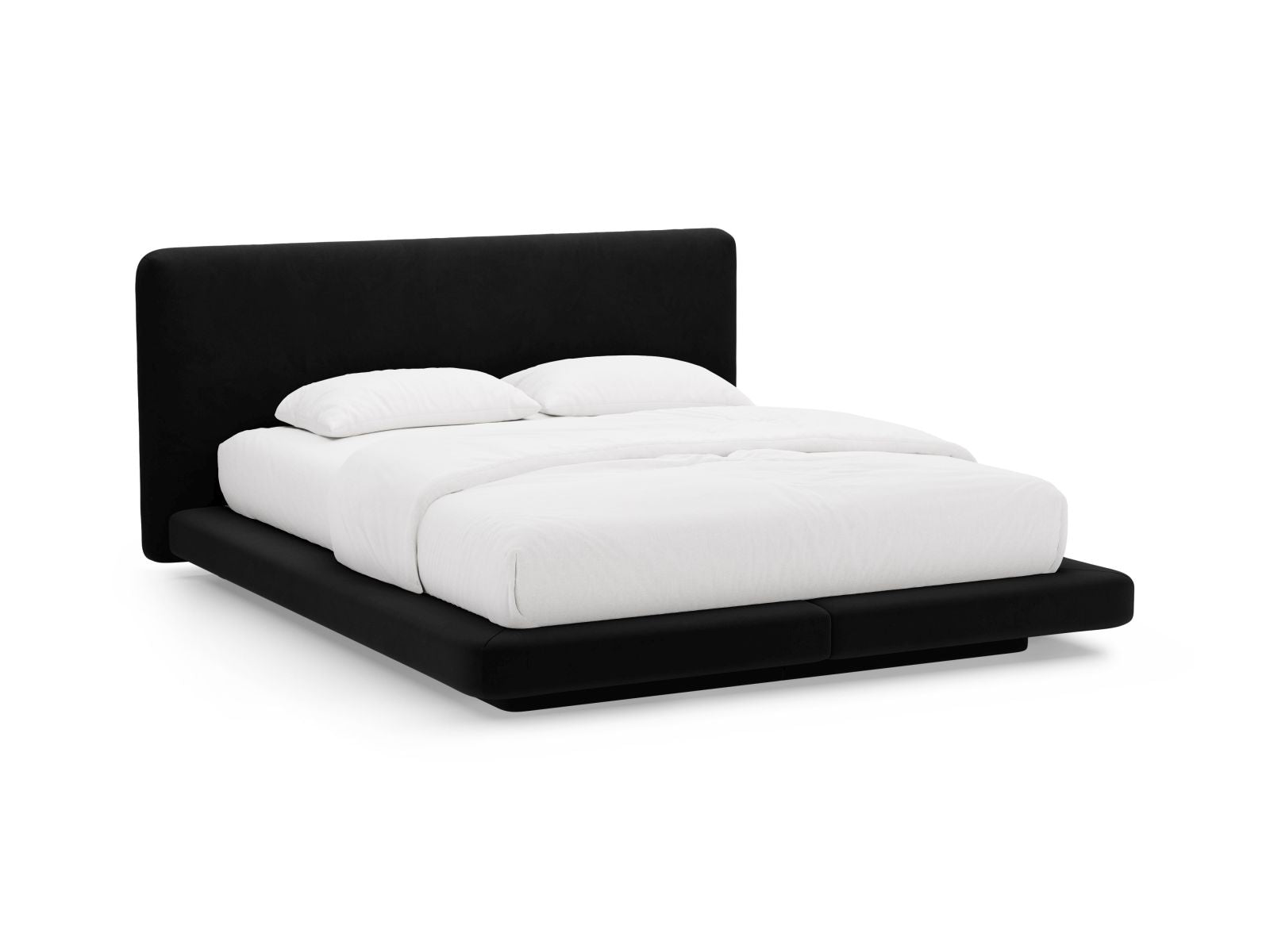 Linea Bett mit Kopfteil 160cm in Black-Magic Velvet präsentiert im Onlineshop von KAQTU Design AG. Bett ist von Micadoni