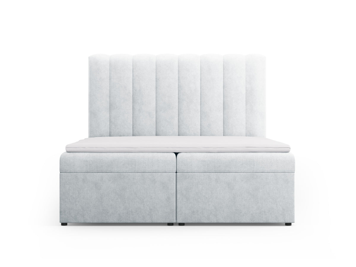 Kelp Boxspringbett Set 160cm: Headboard + Box Springs/Matratze + Matratze Topper in Light Grey-Moly präsentiert im Onlineshop von KAQTU Design AG. Bett ist von Micadoni