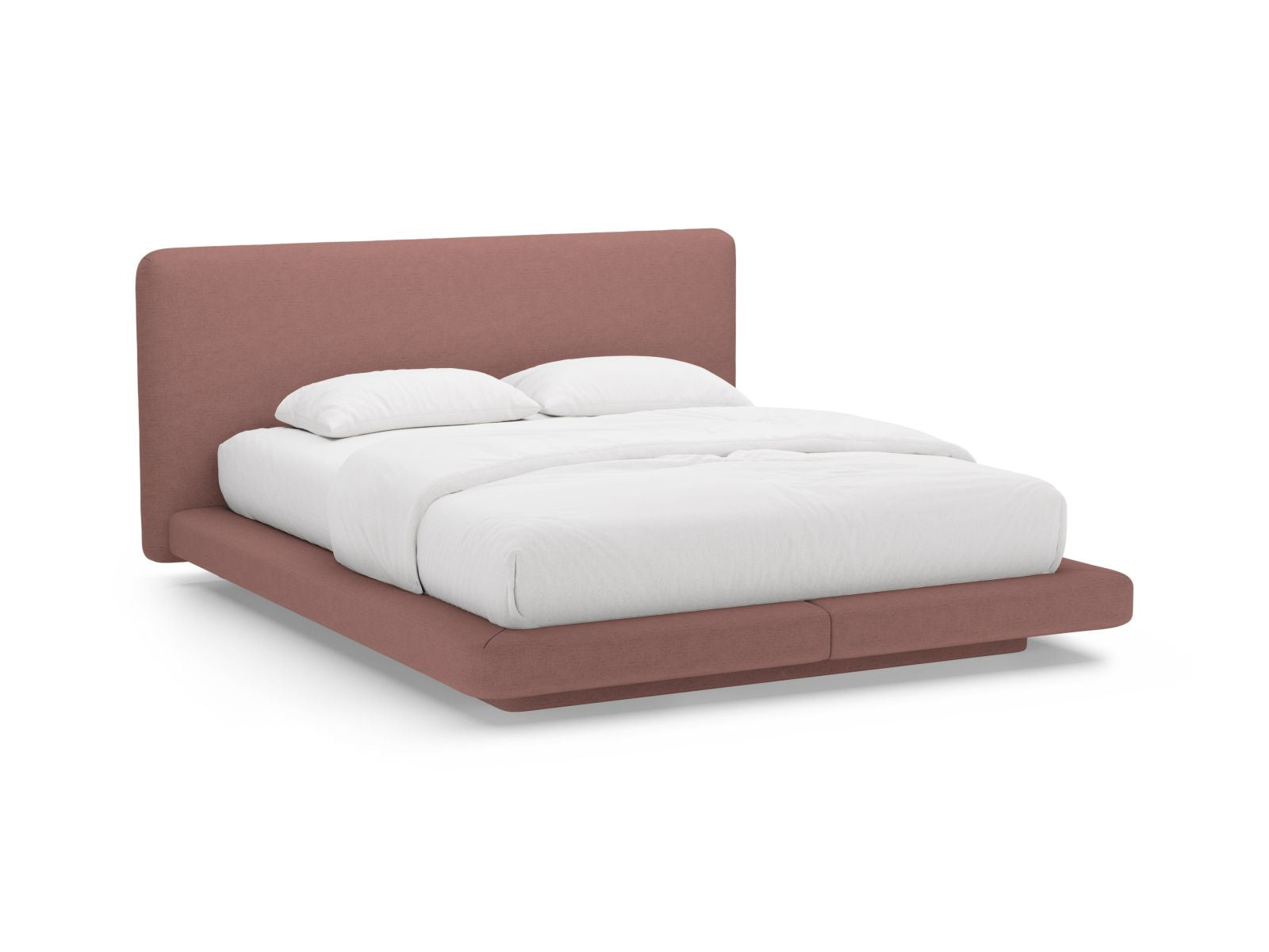 Linea Bett mit Kopfteil 160cm in Dark Pink-Moly präsentiert im Onlineshop von KAQTU Design AG. Bett ist von Micadoni