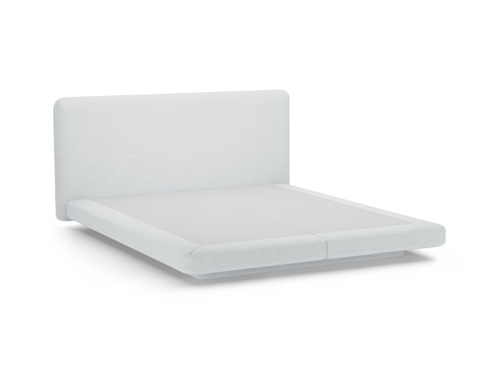 Elegantes Linea Bett von Micadoni mit 160 cm Kopfteil in sanftem Light Grey, ideal für stilvolle und komfortable Schlafräume.