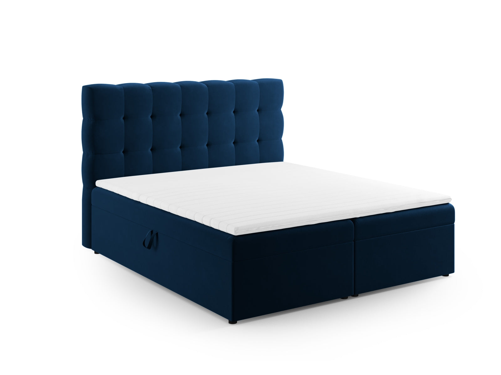 Mamaia Boxspring Bed Set: Headboard + Boxspringmatratze und Topper  160cm in Royal Blue/Schwarz präsentiert im Onlineshop von KAQTU Design AG. Bett ist von Micadoni