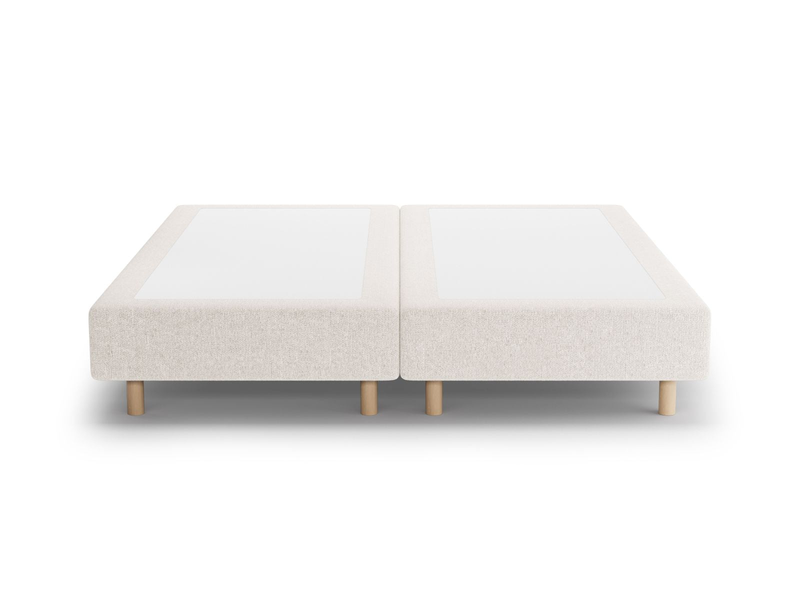 Stilvolles Bettgestell Whale in zartem Beige, perfekt für zeitgemäße Schlafzimmergestaltung, erhältlich bei Micadoni.