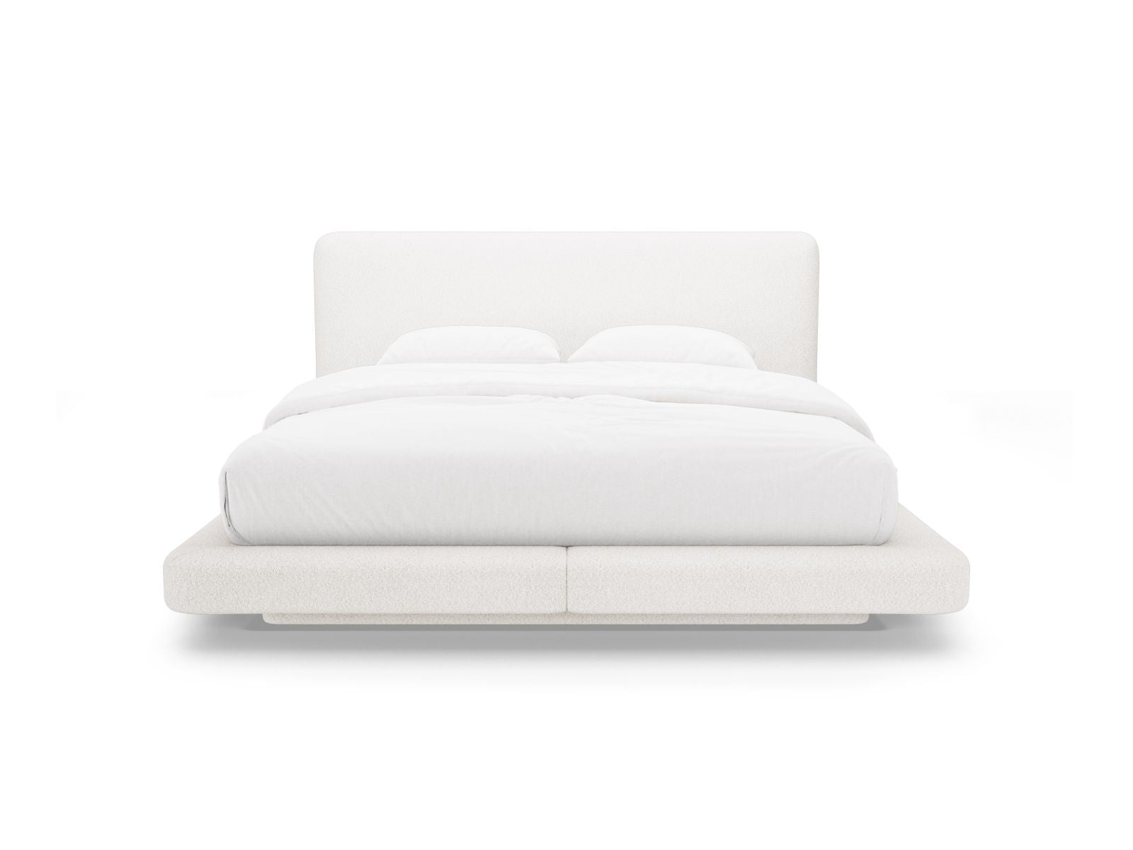 Elegantes Linea Bett mit 180 cm Kopfteil in stilvollem Weiß, ideal für moderne Schlafzimmer, von Micadoni.