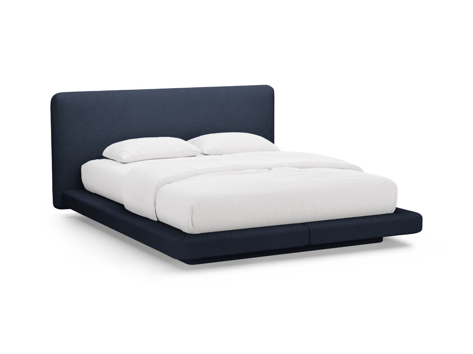 Linea Bett mit Kopfteil 180cm in Dark Blue-Baloo präsentiert im Onlineshop von KAQTU Design AG. Bett ist von Micadoni