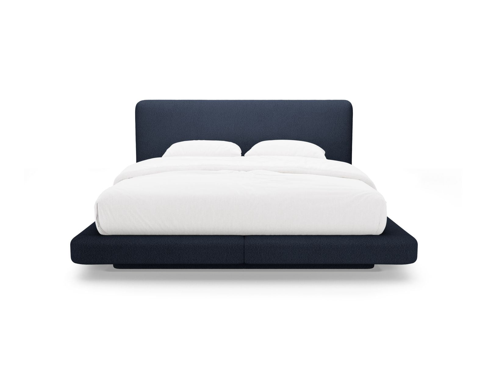 Elegantes Linea Bett mit 180 cm Kopfteil in Dunkelblau von Micadoni, ideal für stilvolle Schlafzimmergestaltung.